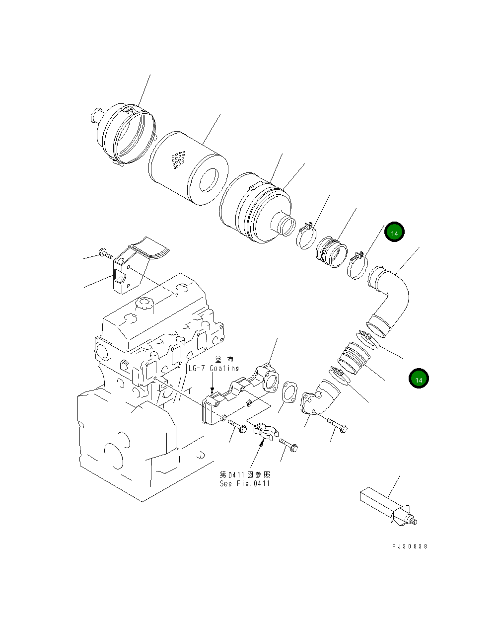 Хомут 6201-12-4680 Komatsu