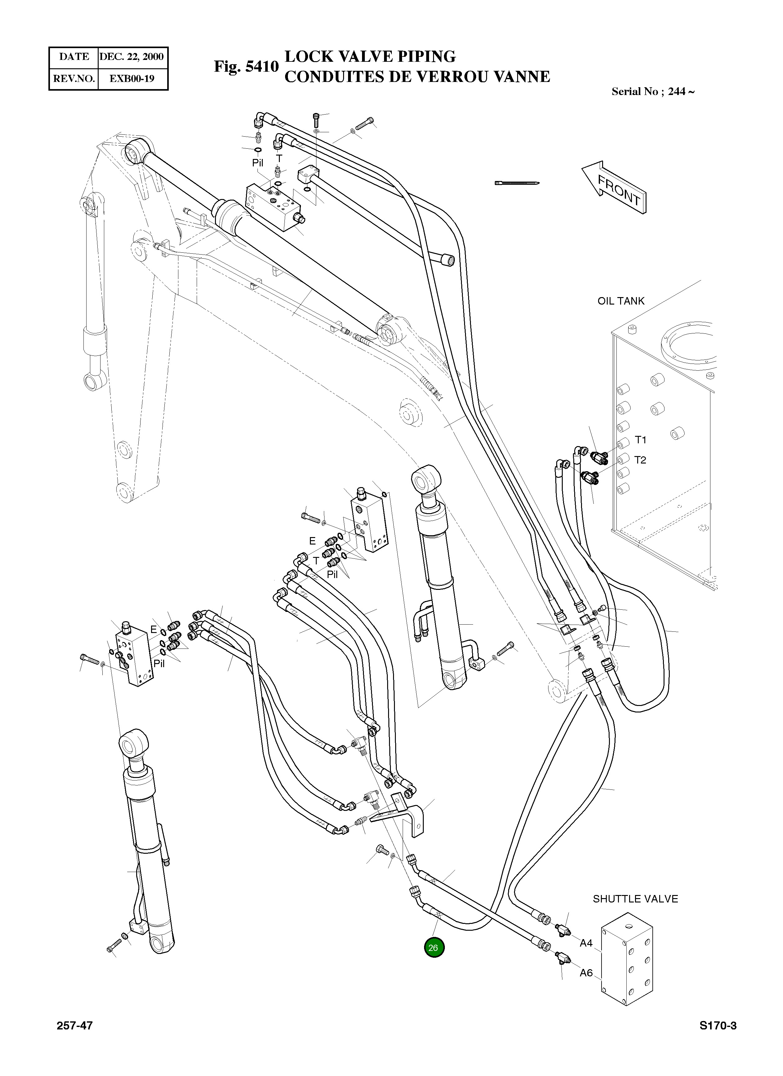 Шланг PF3/8-1800L 2184-1076D120 Komatsu