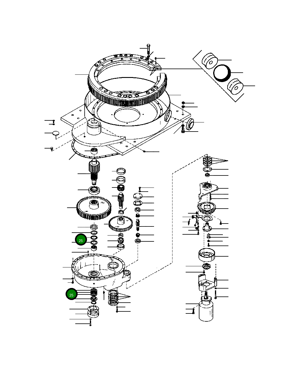 Игольчатый упорный подшипник 64 288 Komatsu