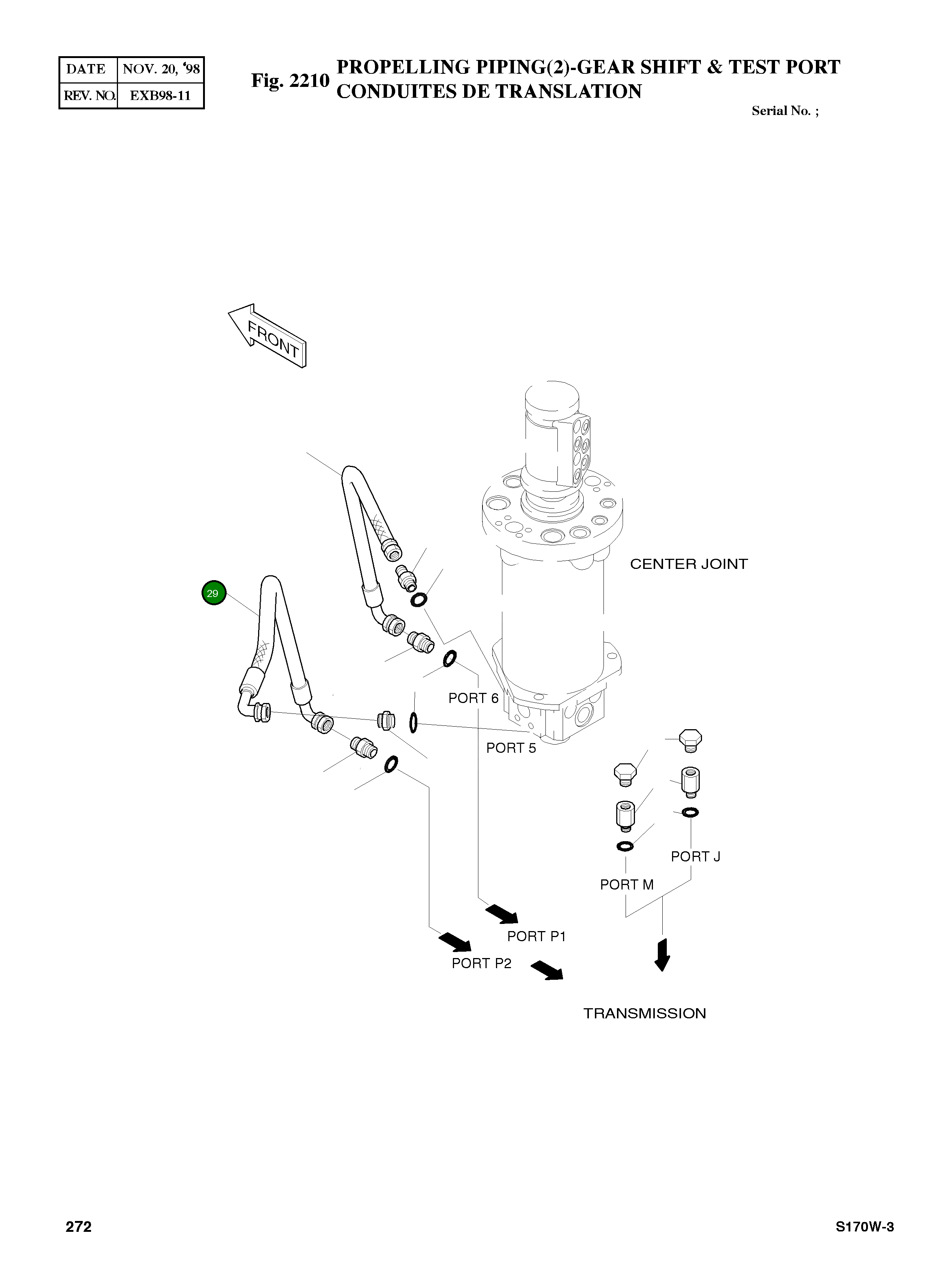 Шланг PF3/8-800L 2184-1096D49 Komatsu