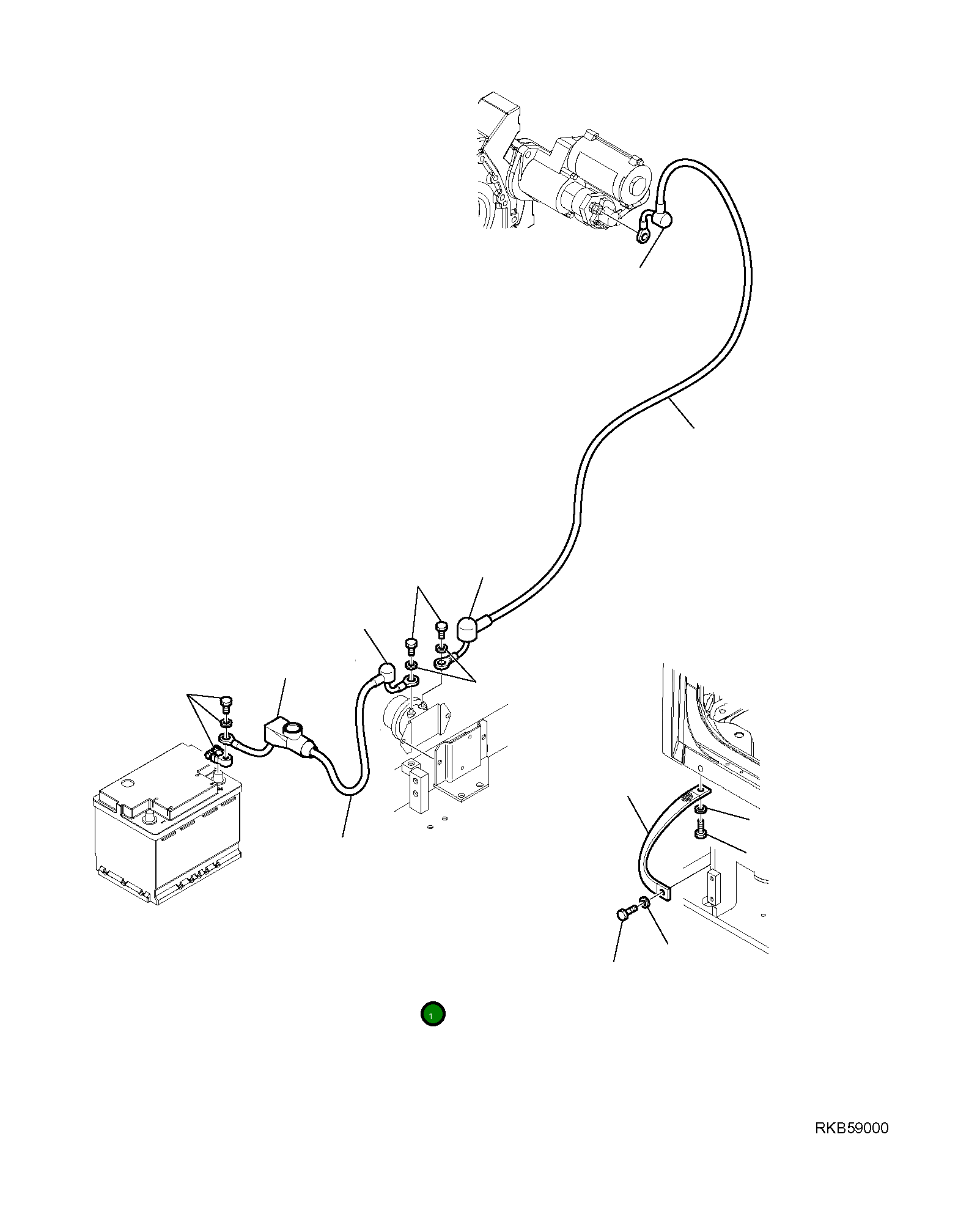 Кабель аккумулятора 21W-06-R1330 Komatsu
