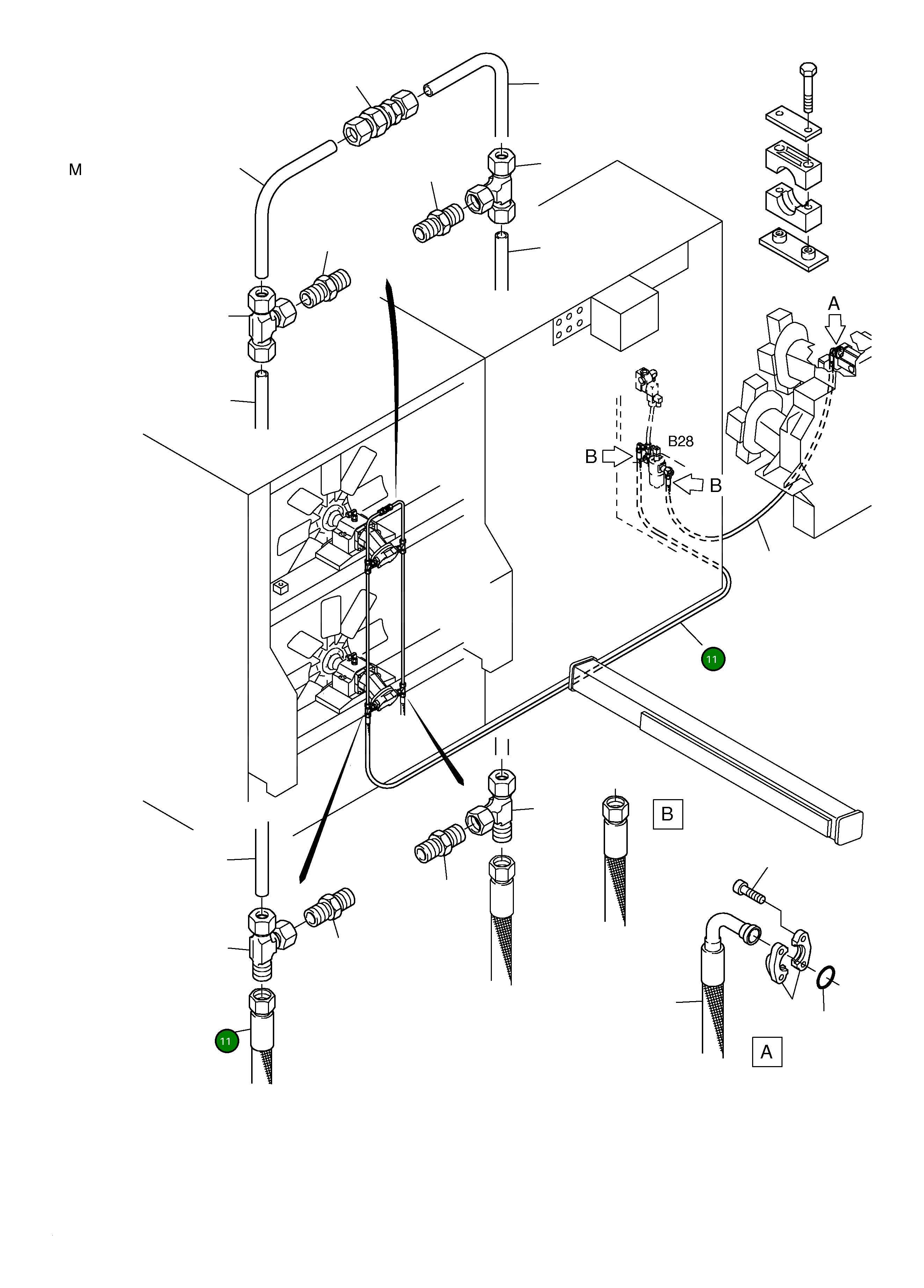 Шланг в сборе DN 25x5700 514 805 98 Komatsu