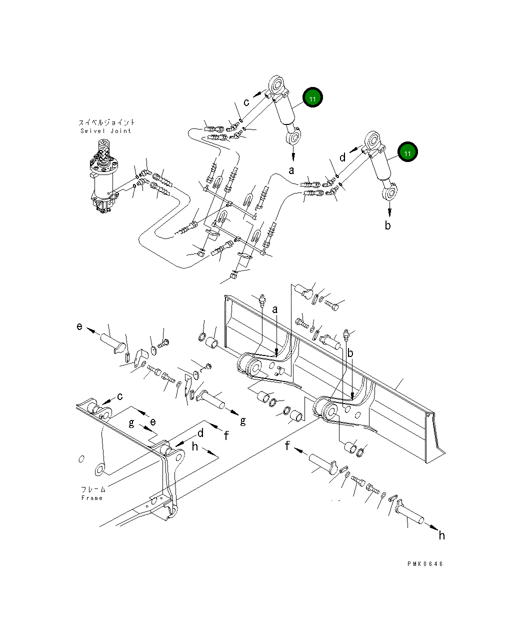 Гидроцилиндр отвала в сборе 20E-61-K1121 Komatsu
