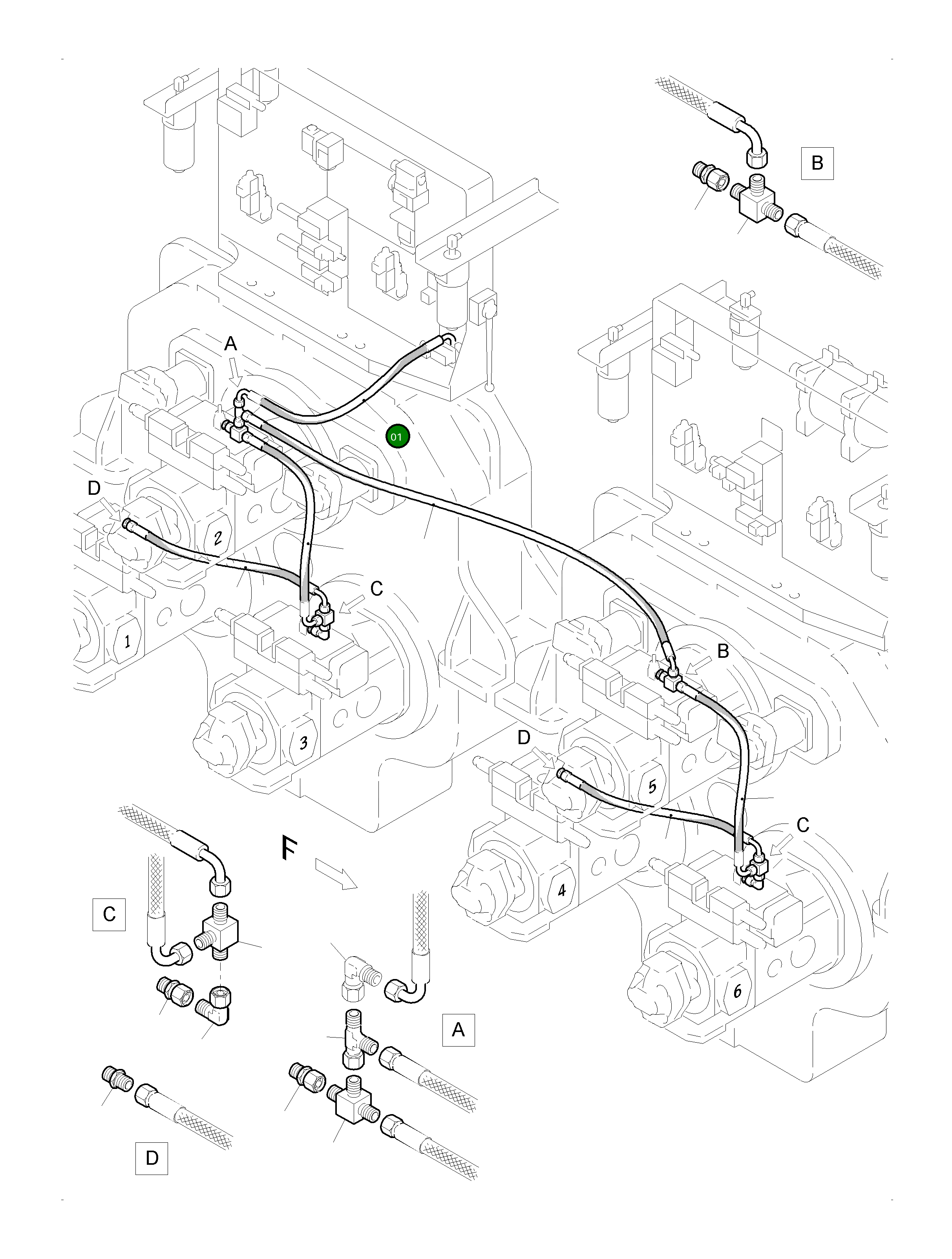 Шланг в сборе DN 10 x 900 623 448 40 Komatsu