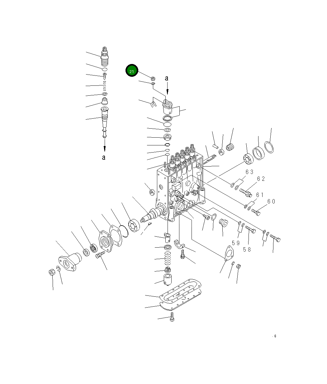 Гайка DK013021-0040 Komatsu