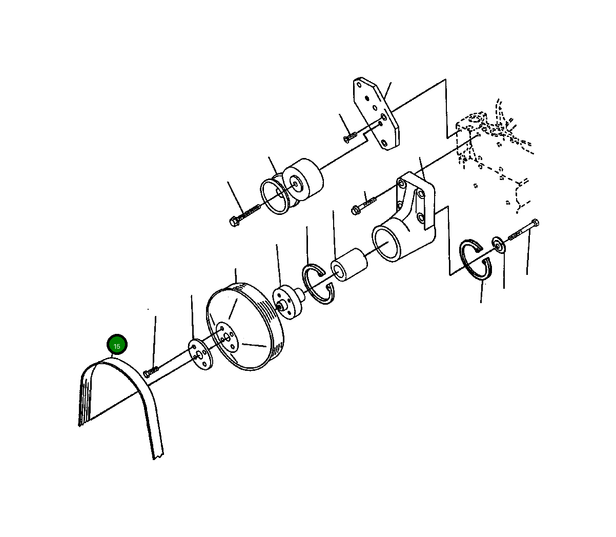 Клиновой многоручьевой ремень 1240 873 H1 Komatsu