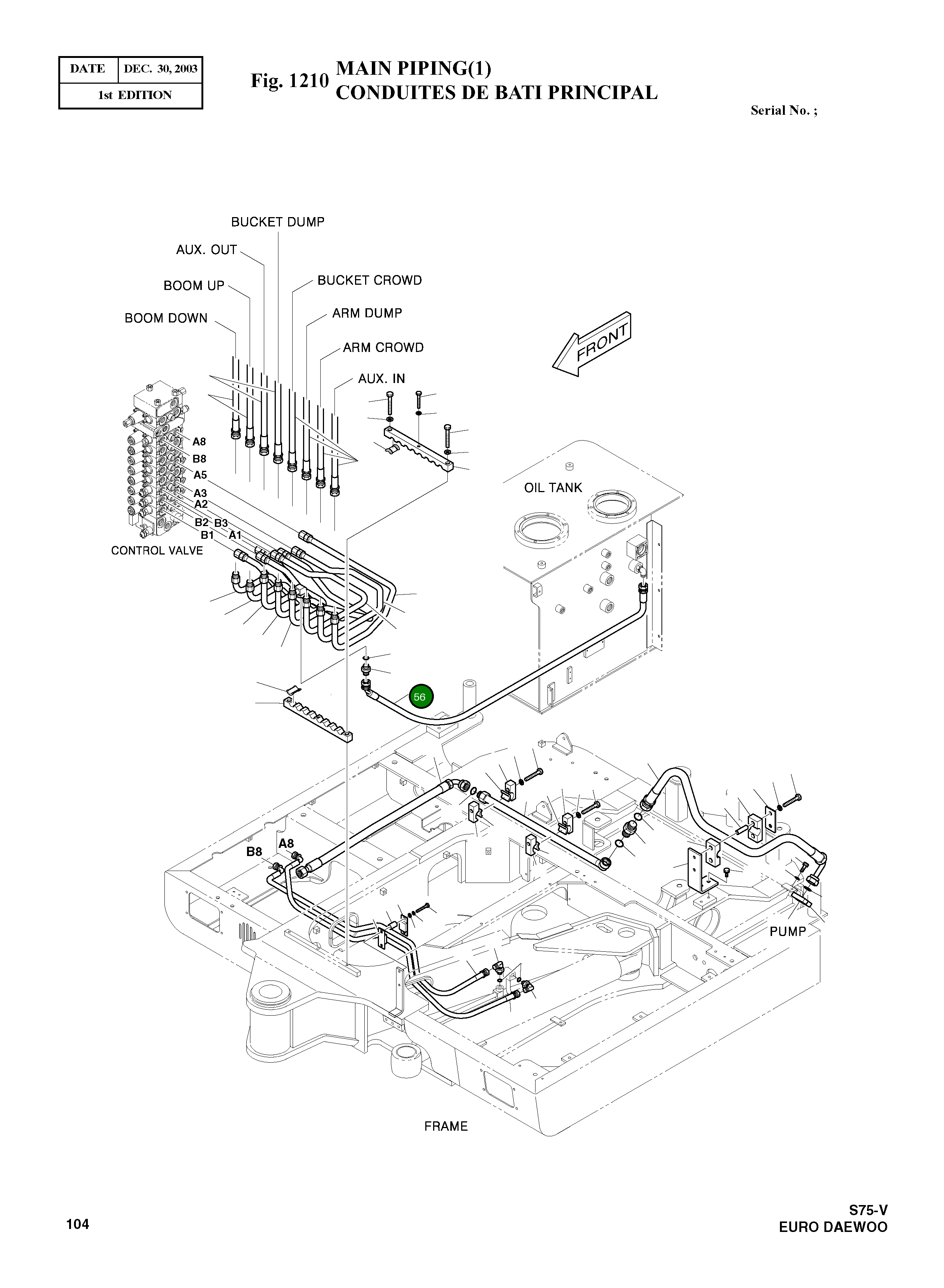 Шланг PF1/2-1400L DS2054250 Komatsu