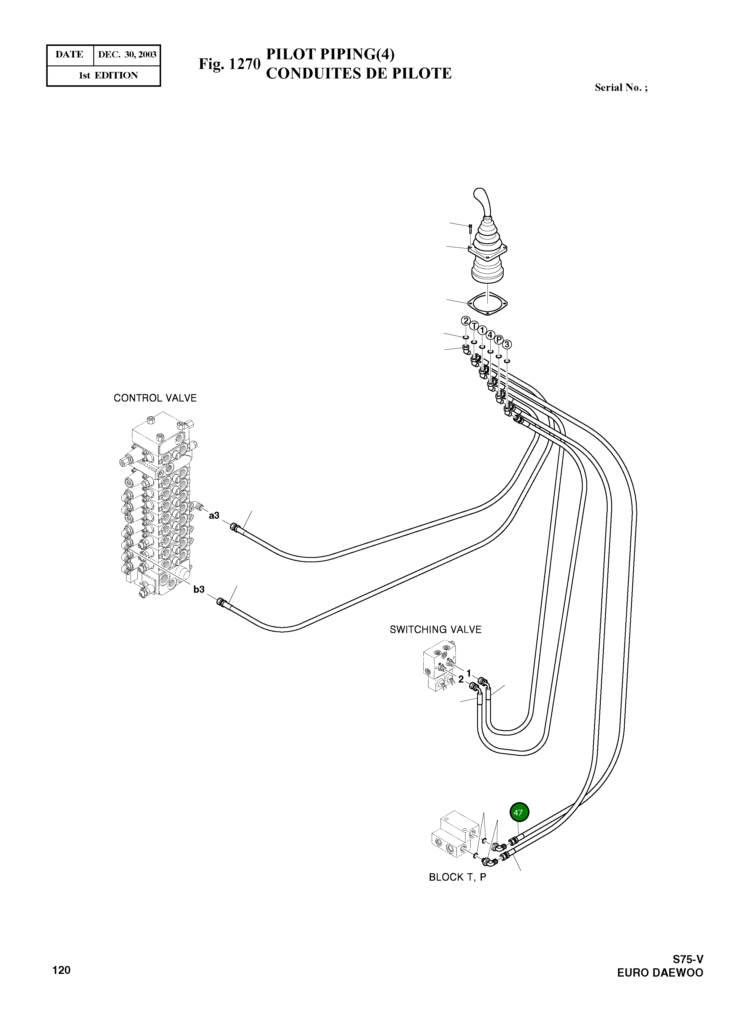 Шланг PF1/4-1485L 2184-1045D72 Komatsu