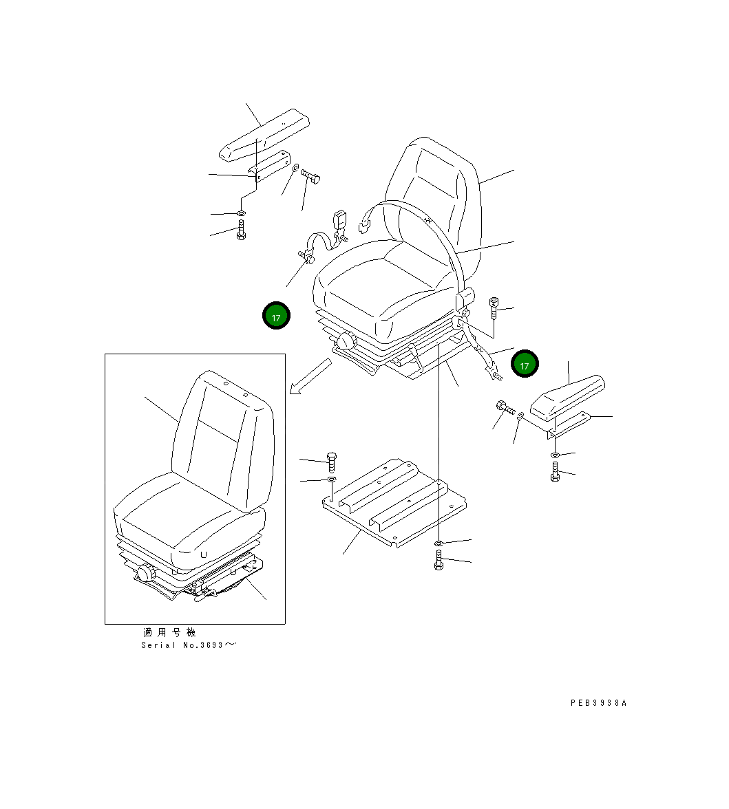 Страховочный ремень 17A-57-21221 Komatsu