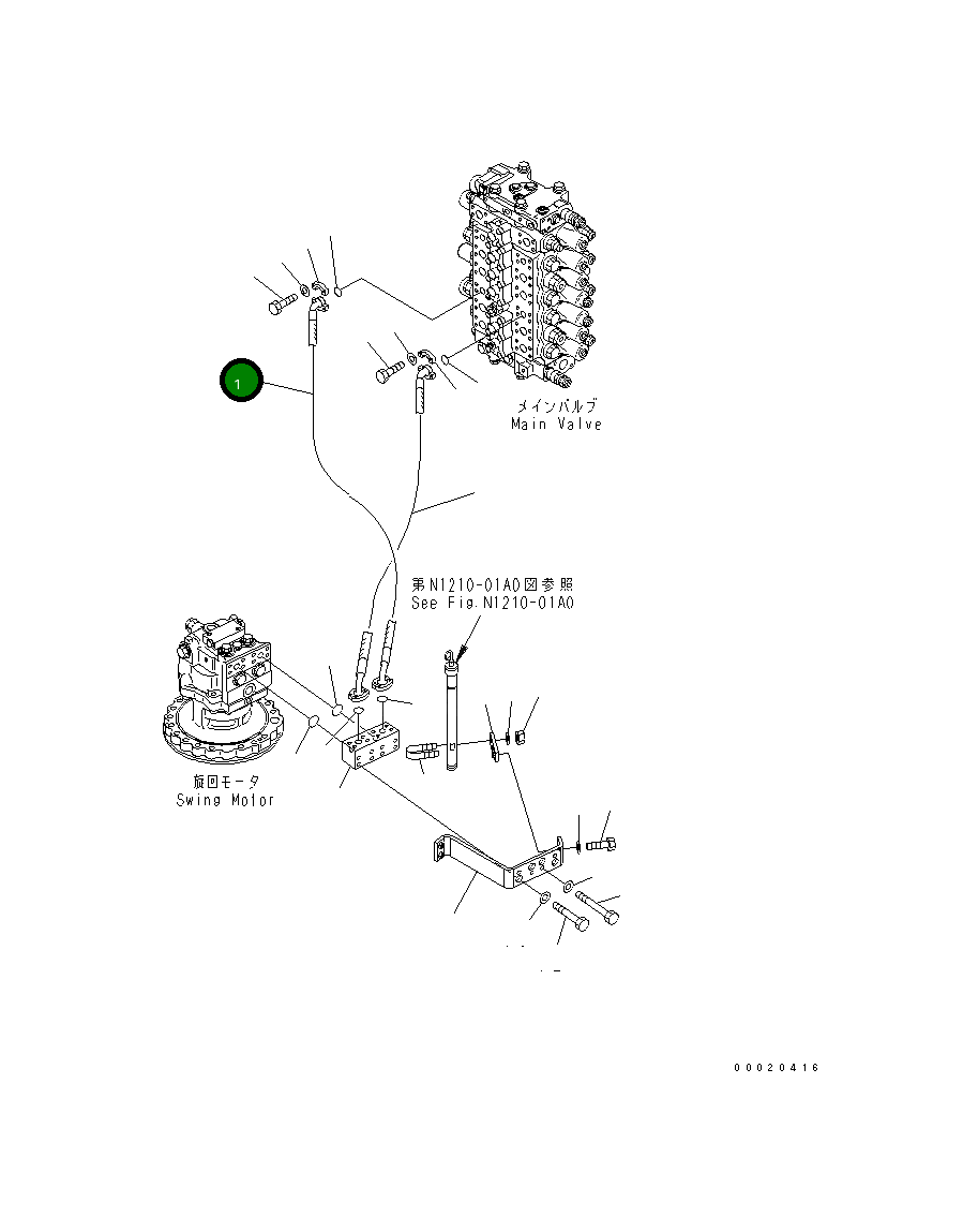 Шланг 750MM 20Y-62-46940 Komatsu