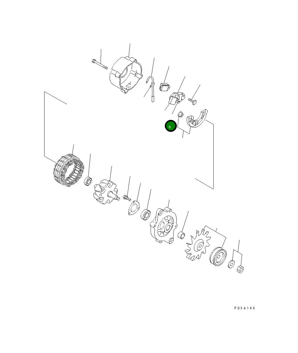 Щётка YMXL225G1325 Komatsu