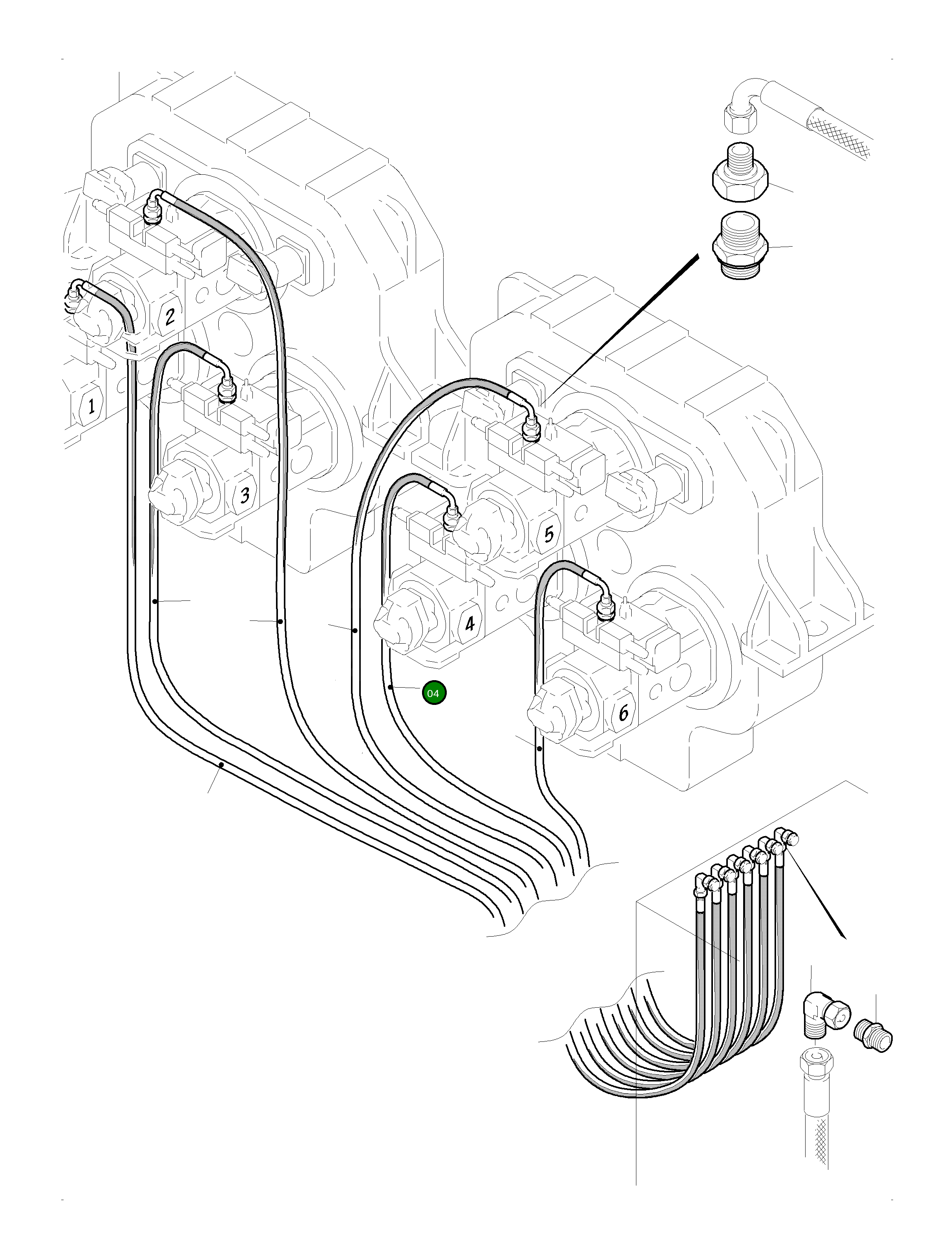 Шланг в сборе DN 20 x 6000 514 515 98 Komatsu