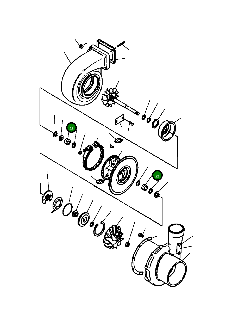 Подшипник турбокомпрессора 1268 541 H1 Komatsu