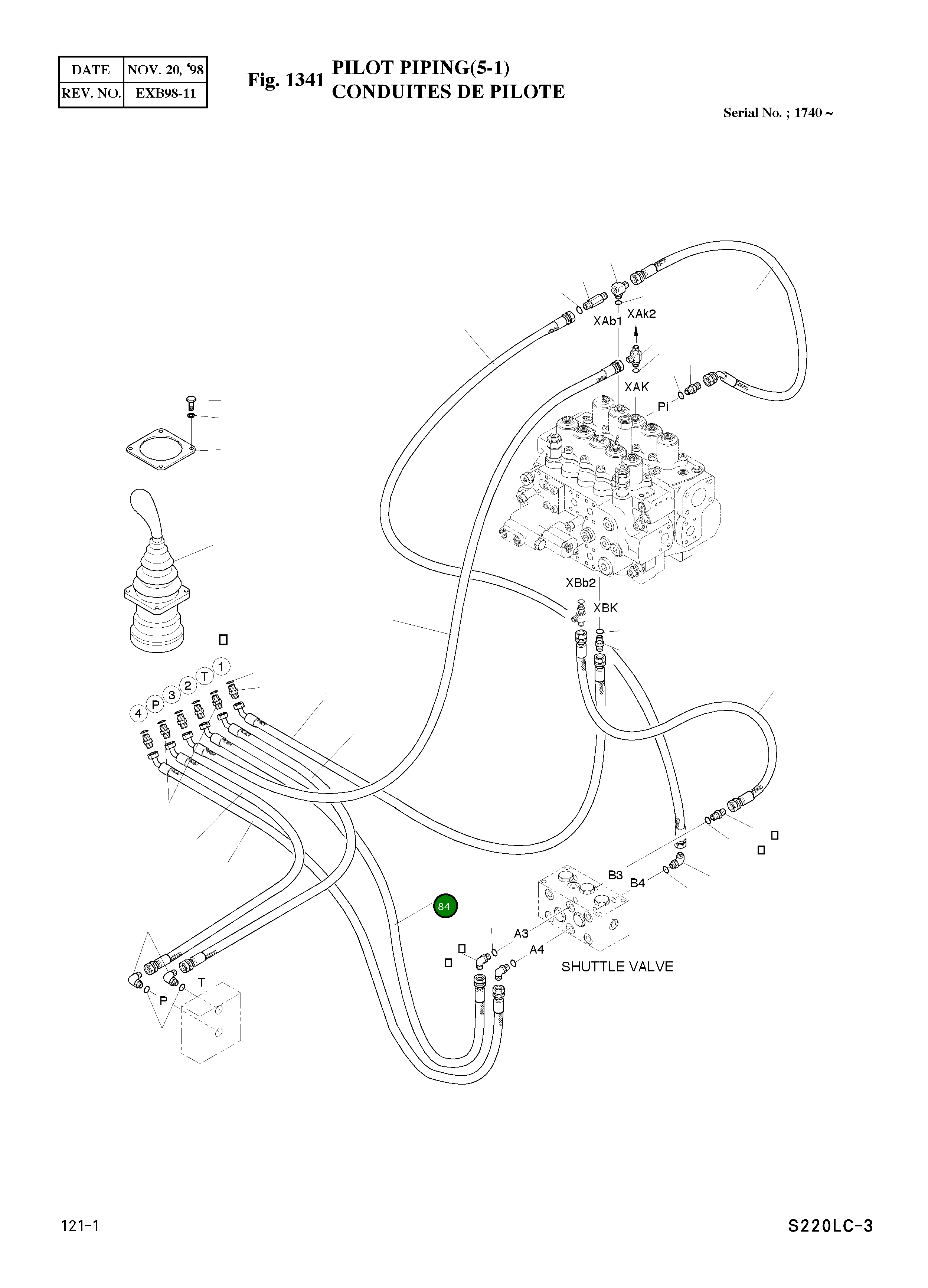 Шланг PF1/4-2250L 2184-1249D20 Komatsu