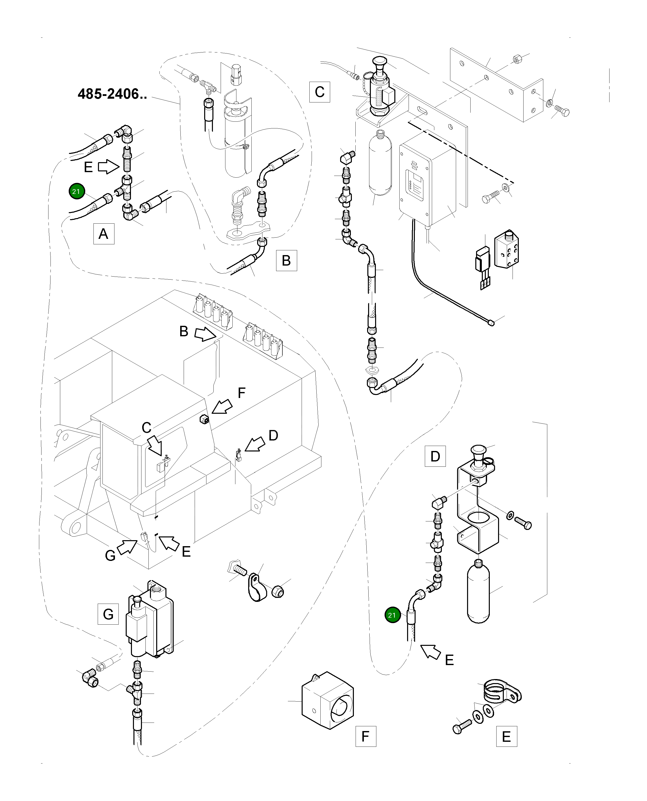 Шланг в сборе DN 6x1500 799 568 73 Komatsu