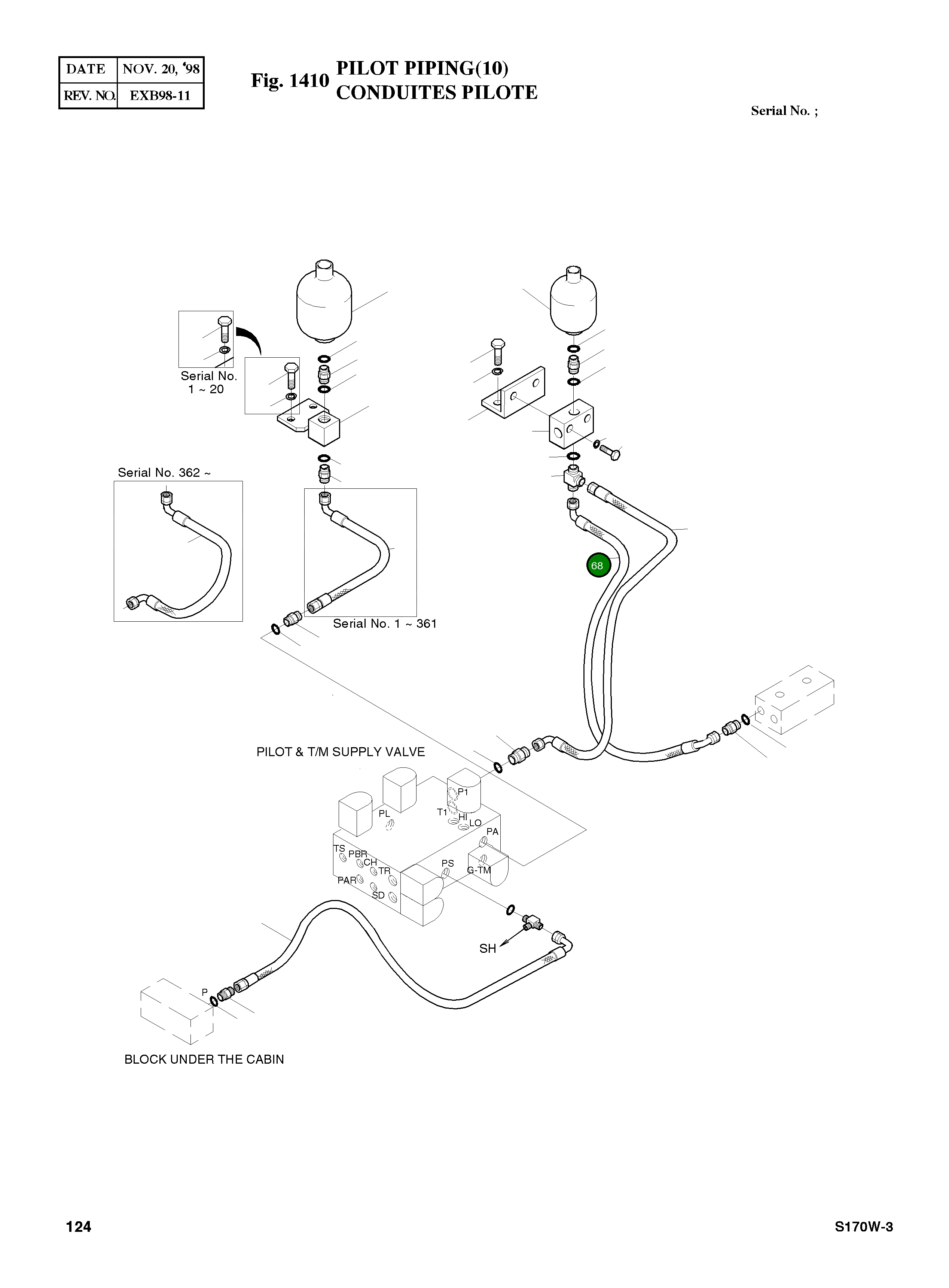 Шланг PF1/4-275L 2184-1061D183 Komatsu