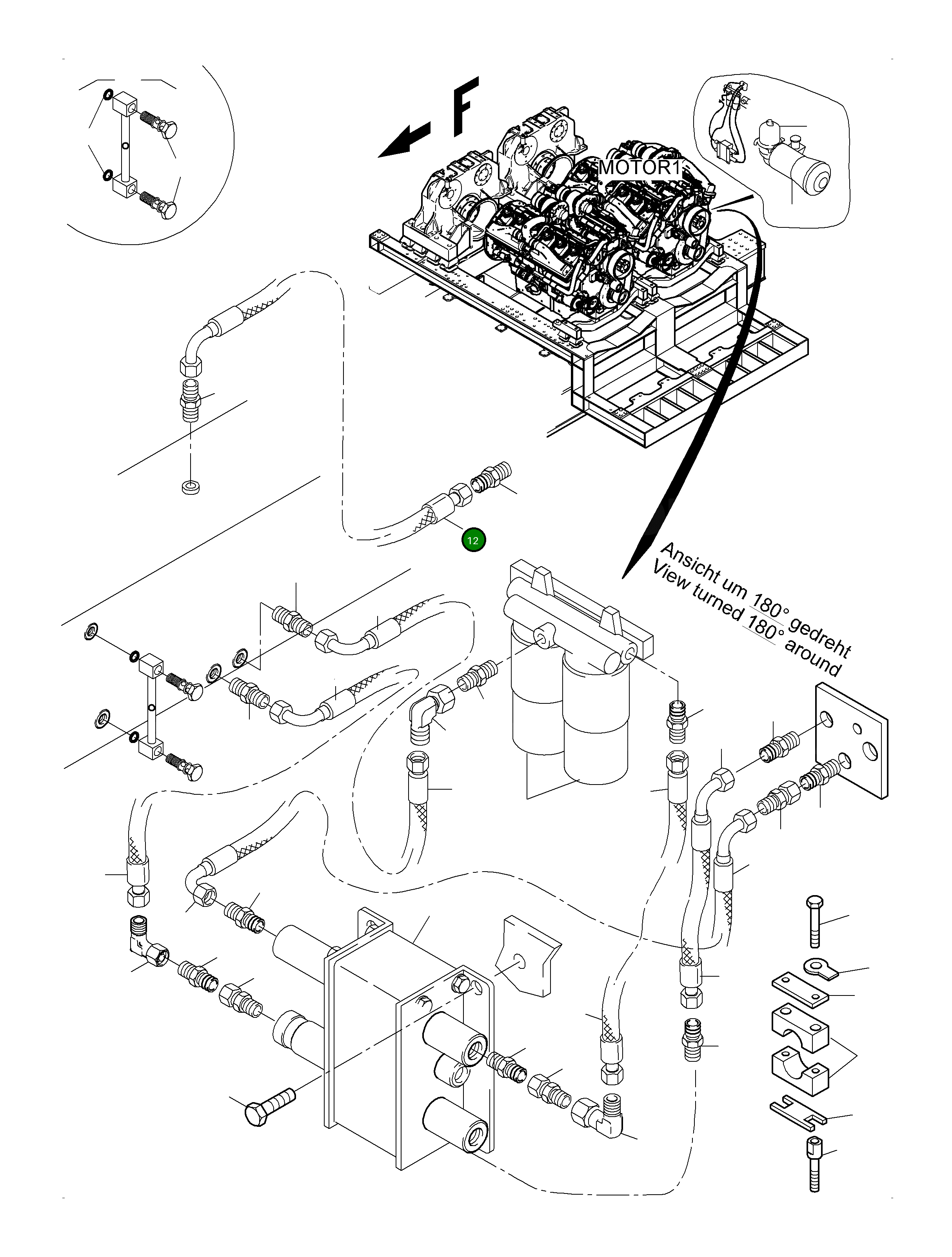 Шланг в сборе с огнезащитным покрытием, DN 20x3760 518 210 98 Komatsu