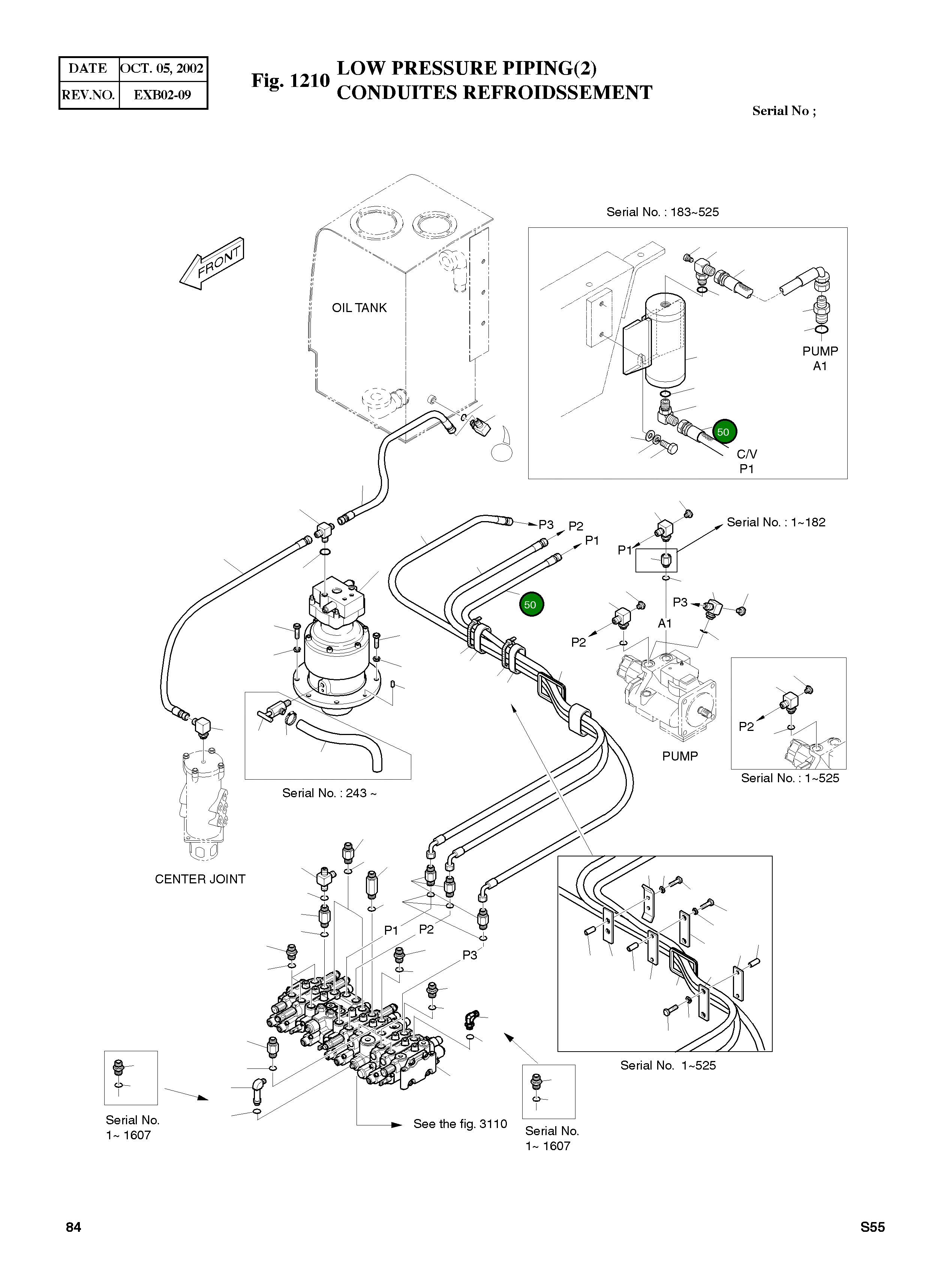 Шланг PF1/2 2184-1036D144 Komatsu