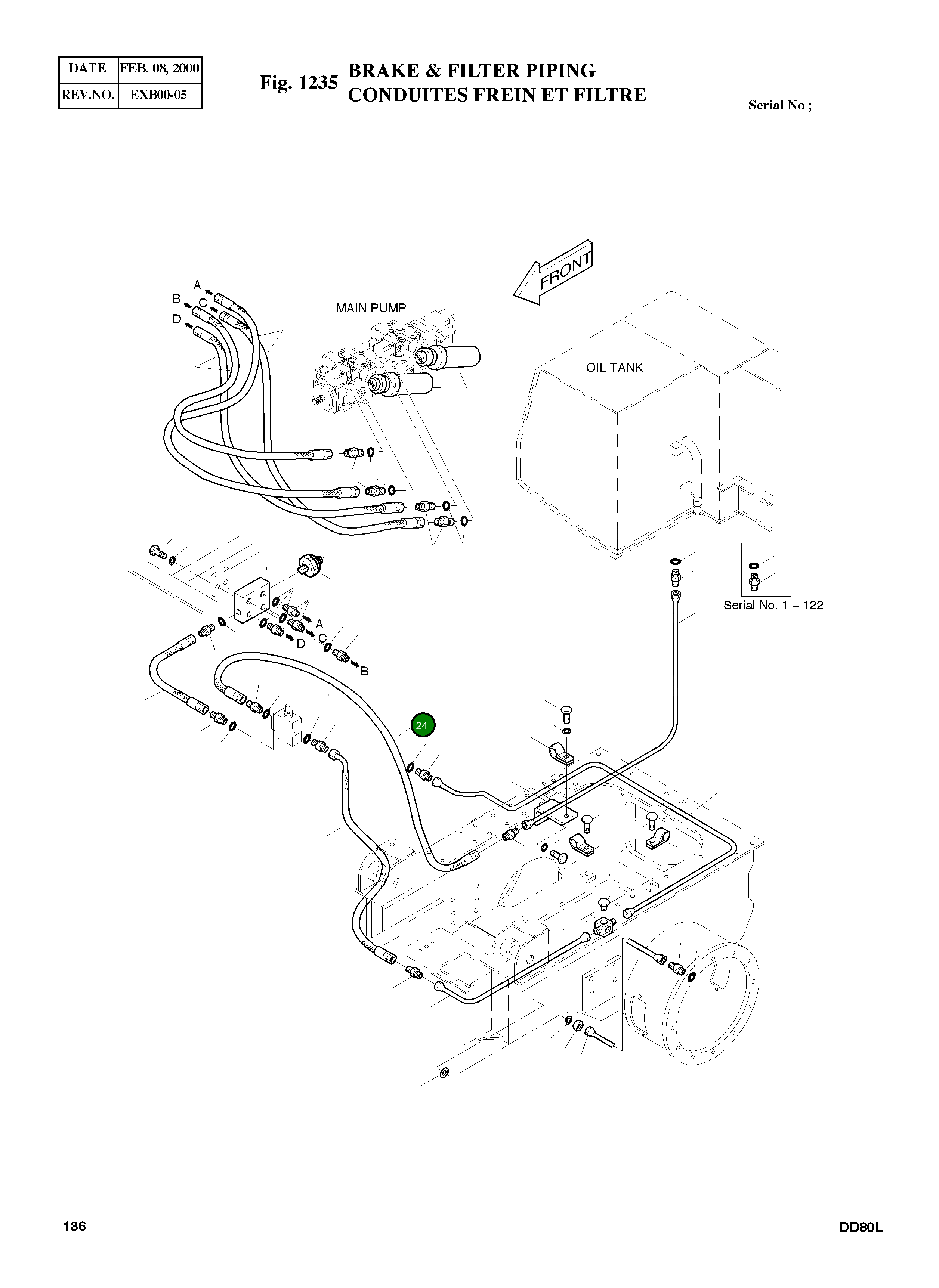 Шланг PF1/4-720 2184-1045D66 Komatsu