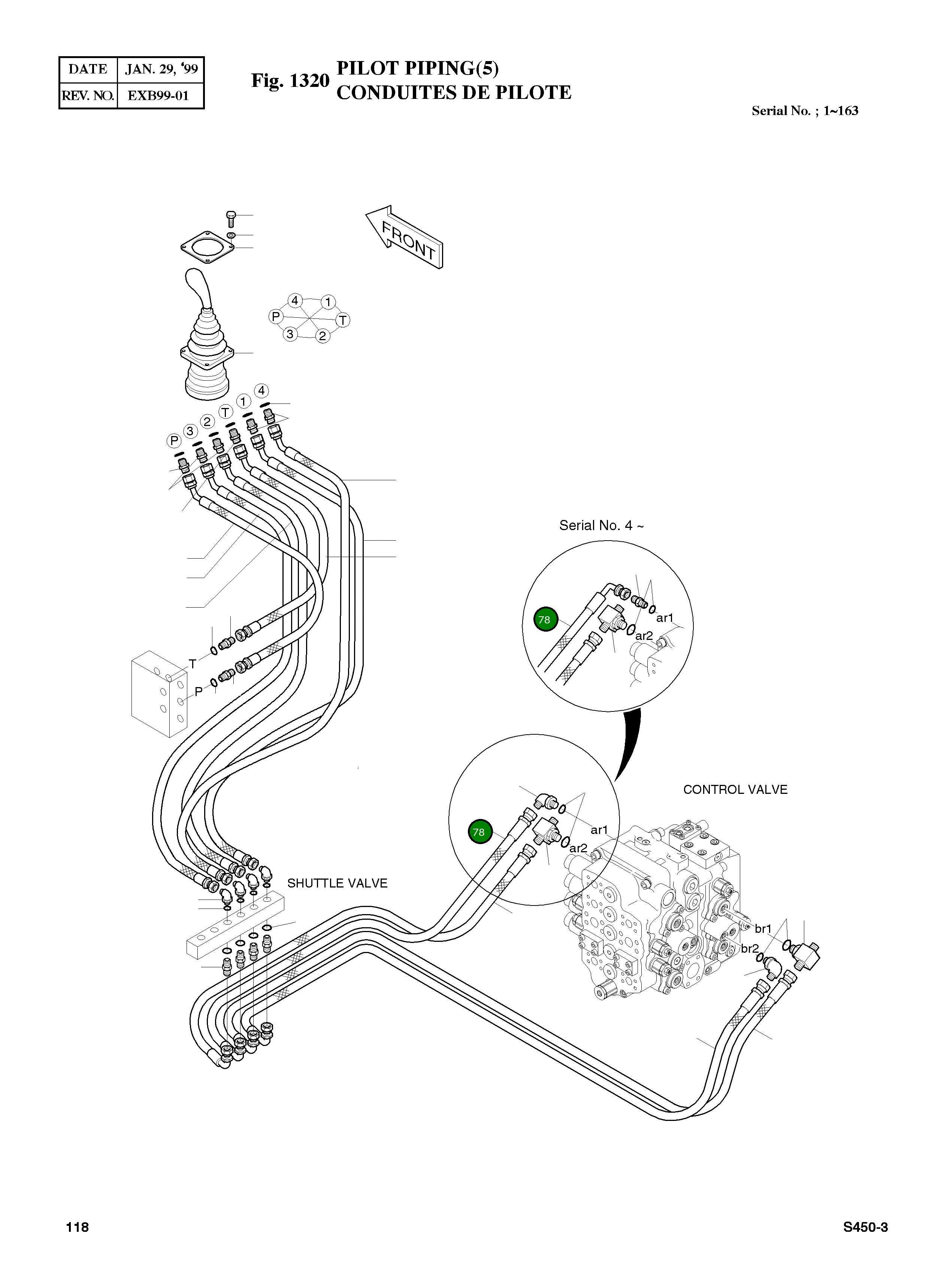 Шланг PF3/8-2800L 2184-1061D31 Komatsu