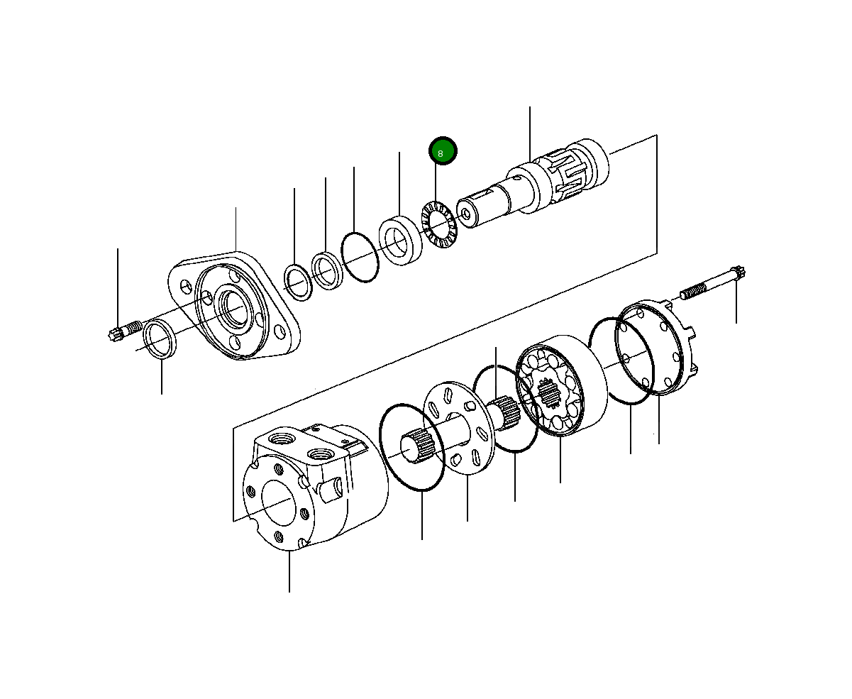 Игольчатый упорный подшипник 1435 656 H1 Komatsu