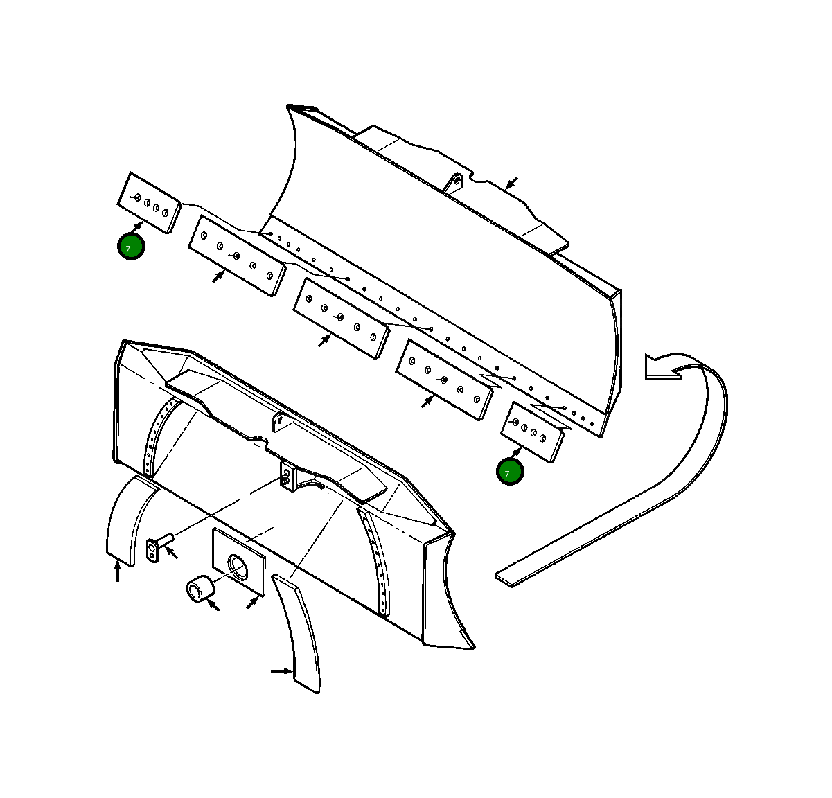 Резец кромки отвала 1278 334 H1 Komatsu