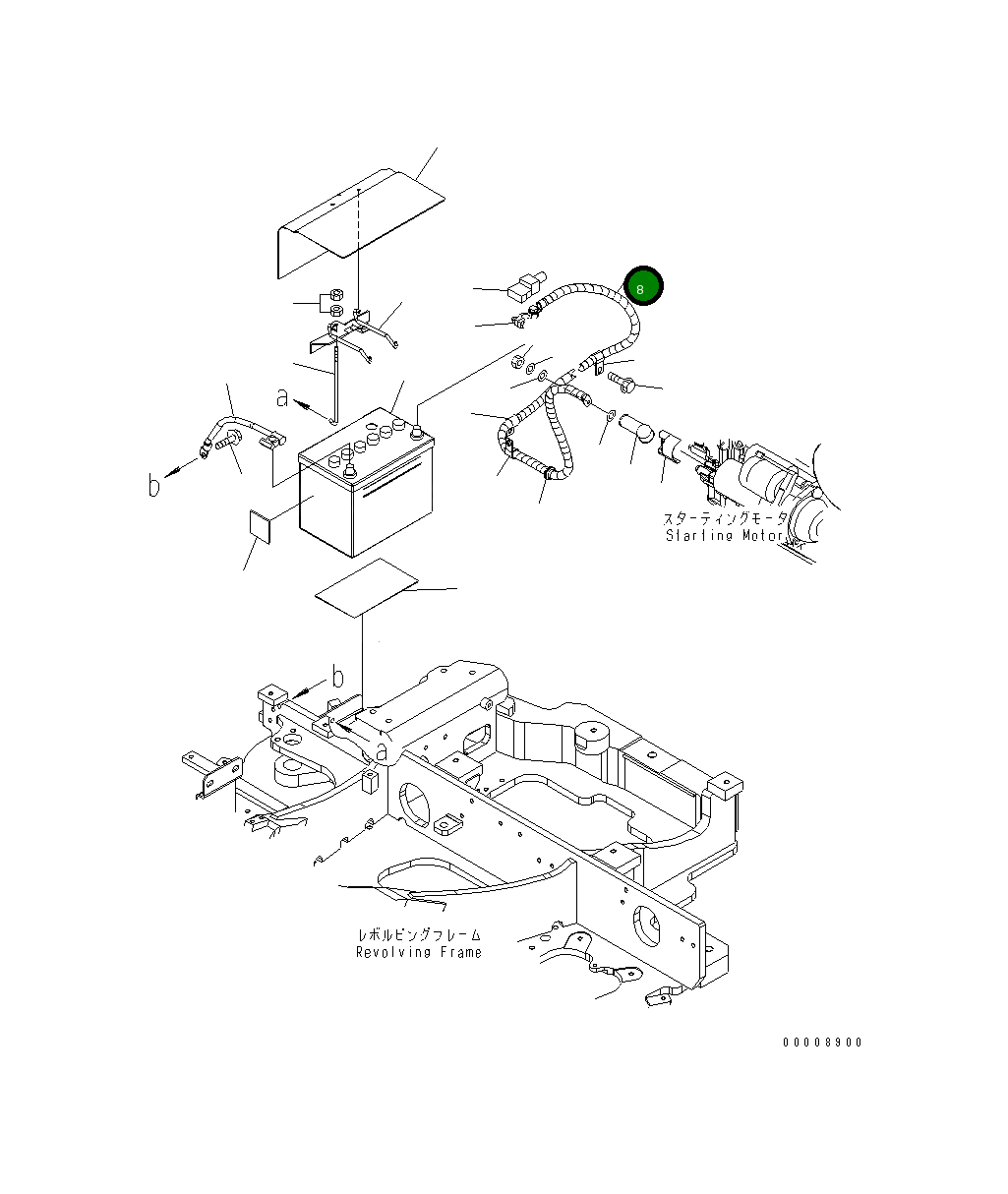 Кабель аккумулятора 22L-06-21132 Komatsu