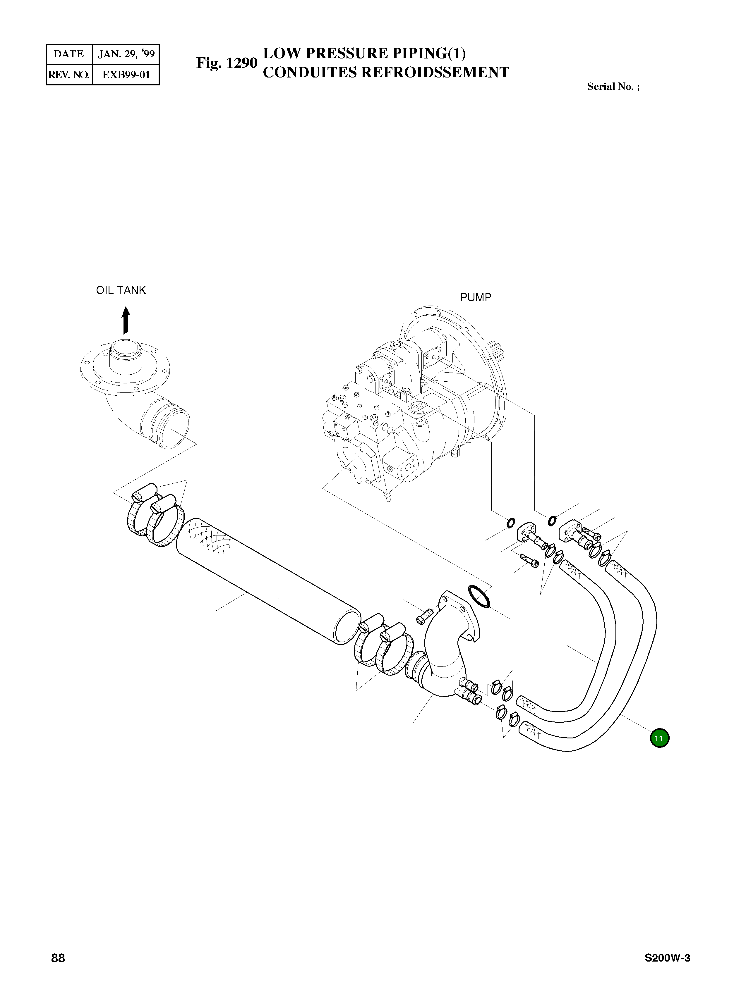 Шланг D25XD39X930L 2185-1002D79 Komatsu
