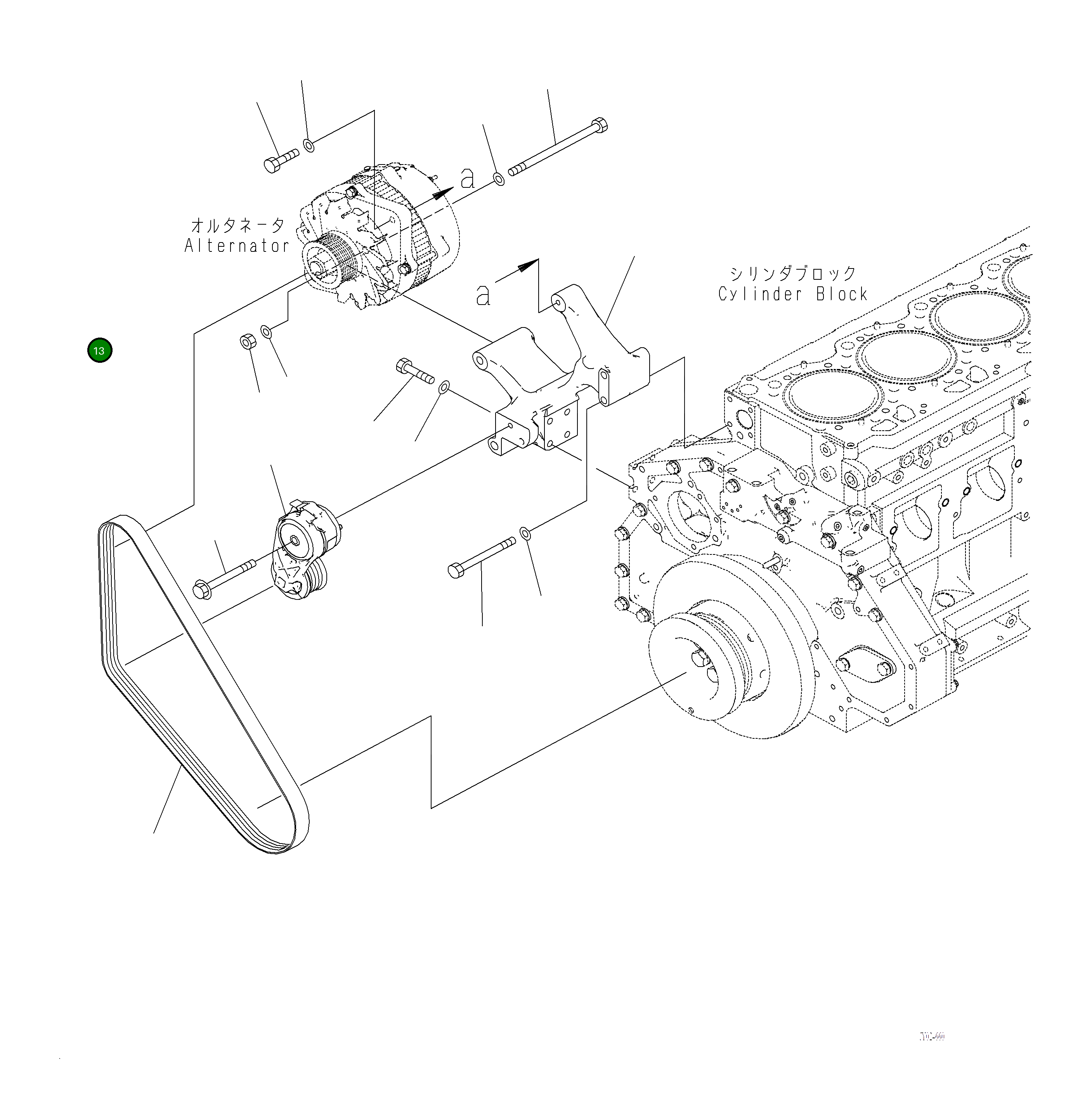 Ремень 1400 мм 6252-81-6370 Komatsu