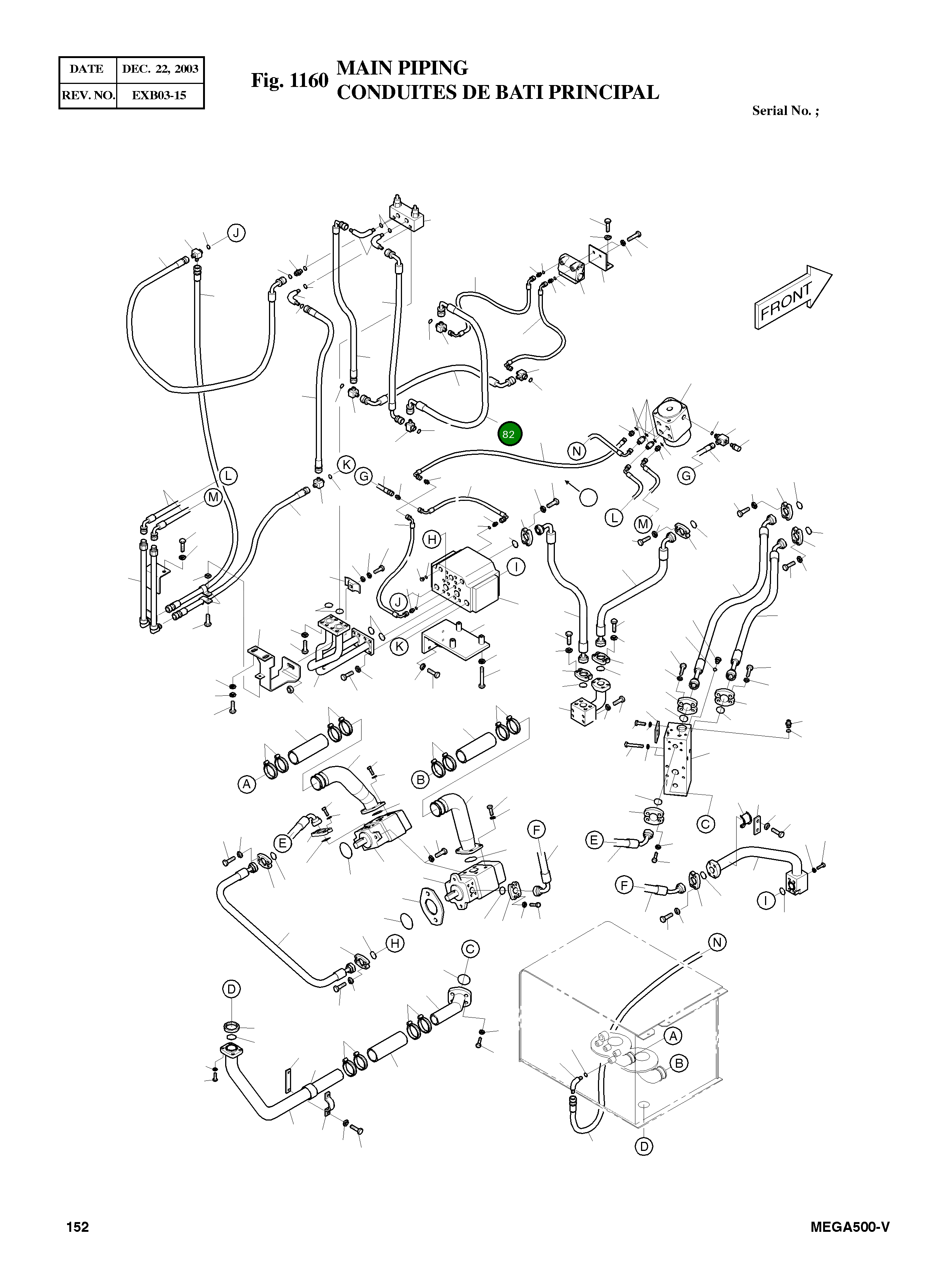Шланг 2-PF3/4X900L 2184-1061D283 Komatsu