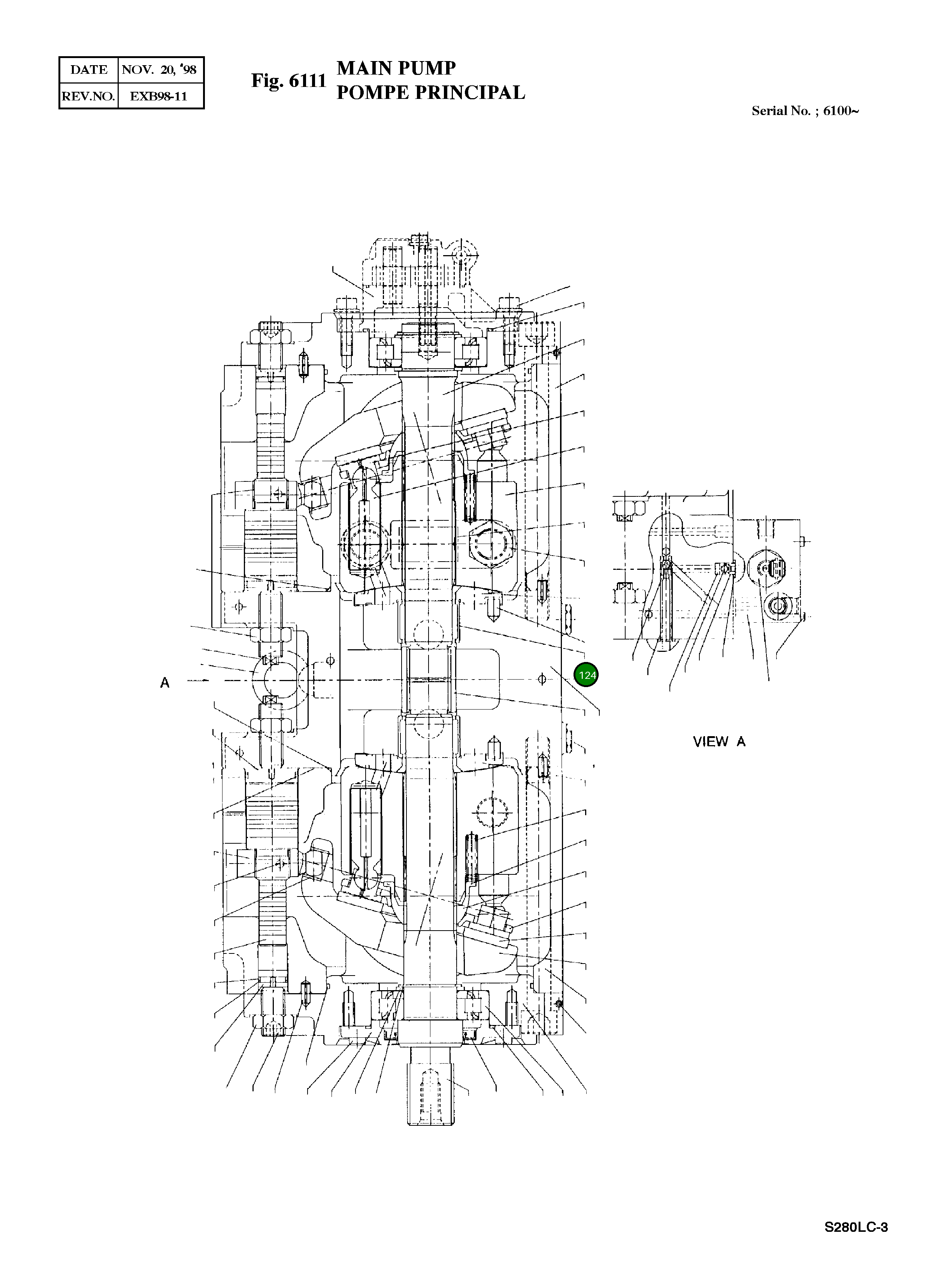 Игольчатый подшипник 212285 Komatsu