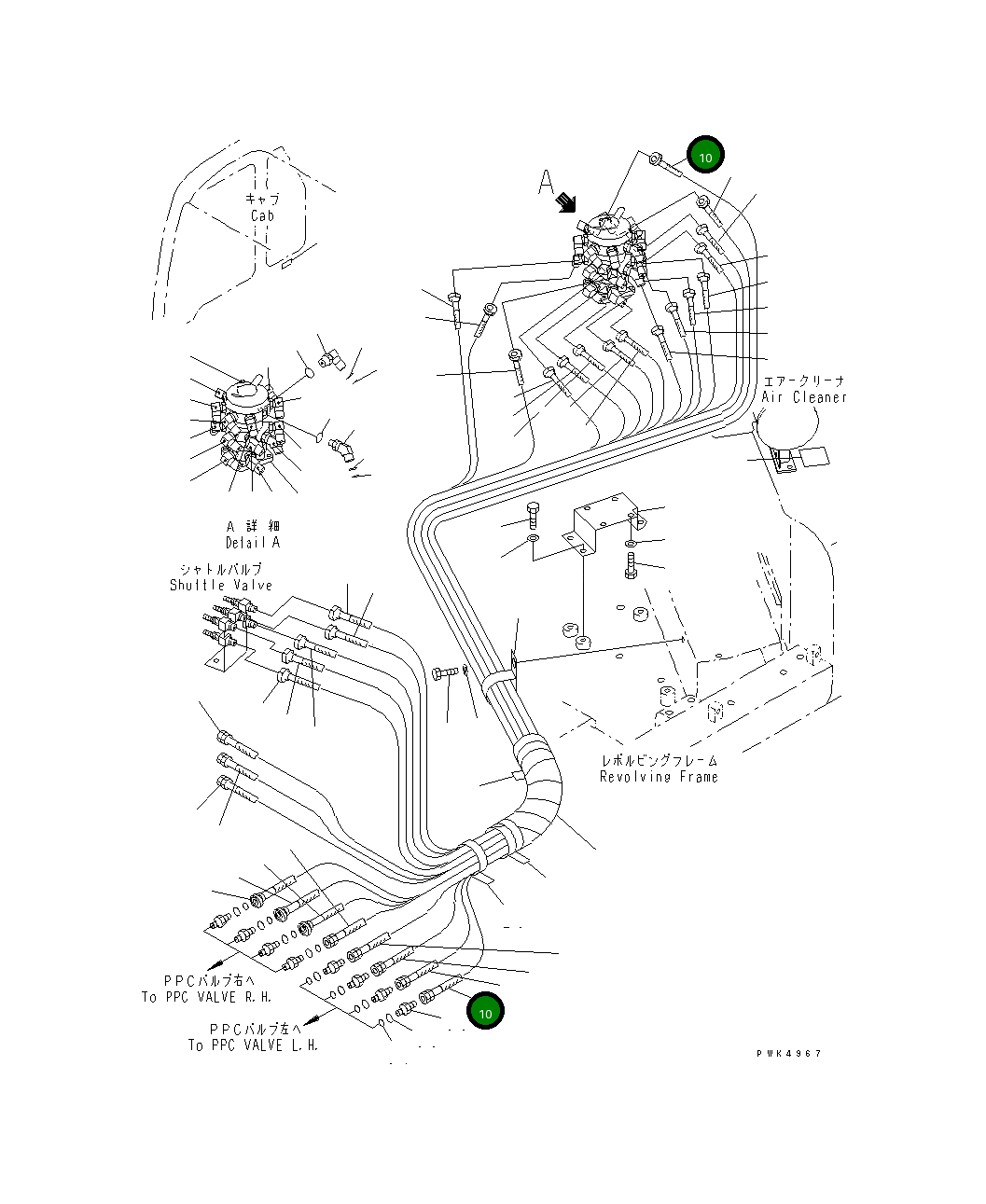 Шланг 700MM,BROWN-YELLOW 201-62-74560 Komatsu