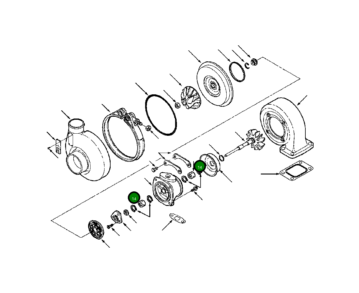 Подшипник турбокомпрессора 1240 490 H1 Komatsu