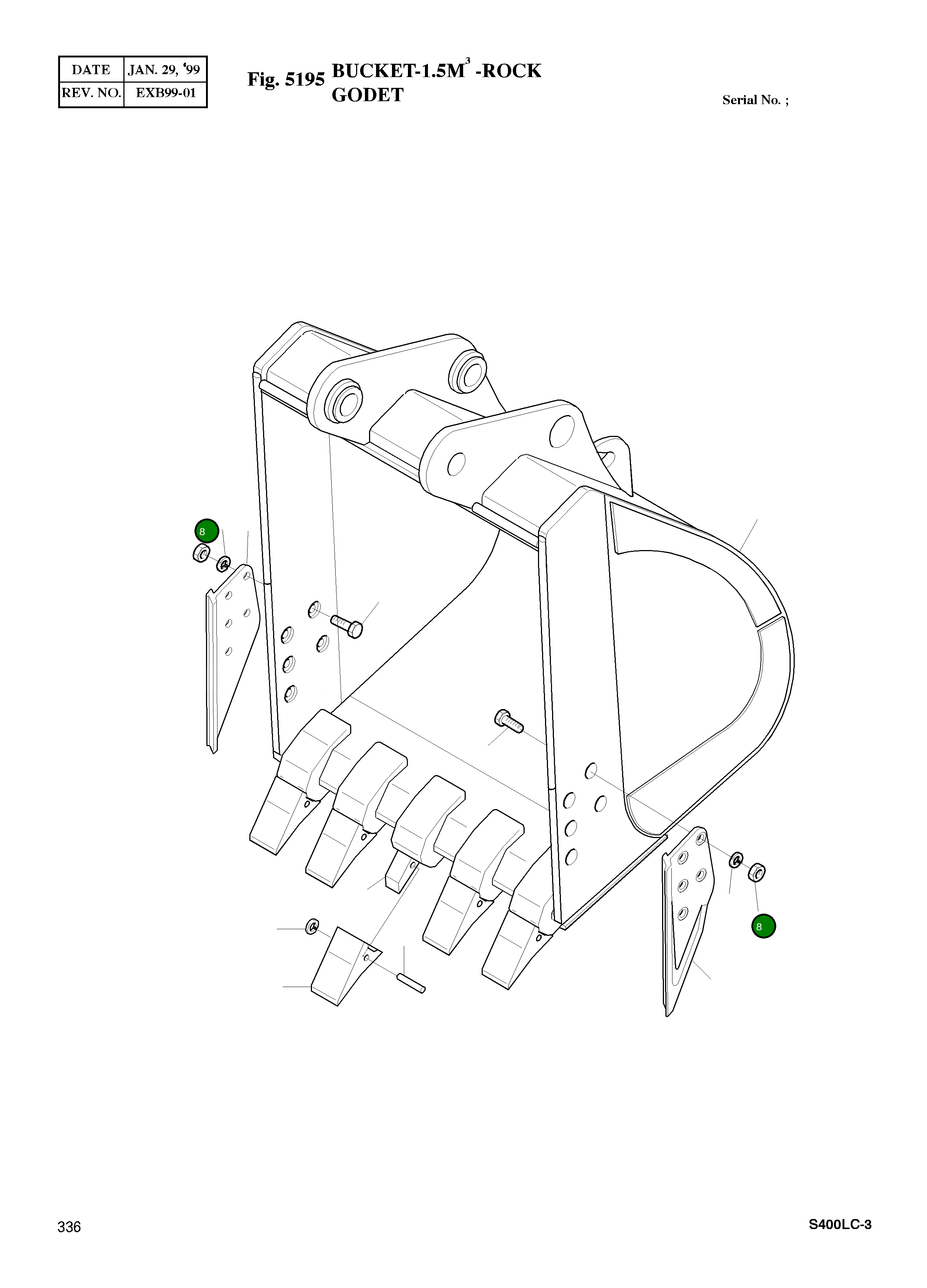 Гайка M27X3.0 S4013433 Komatsu