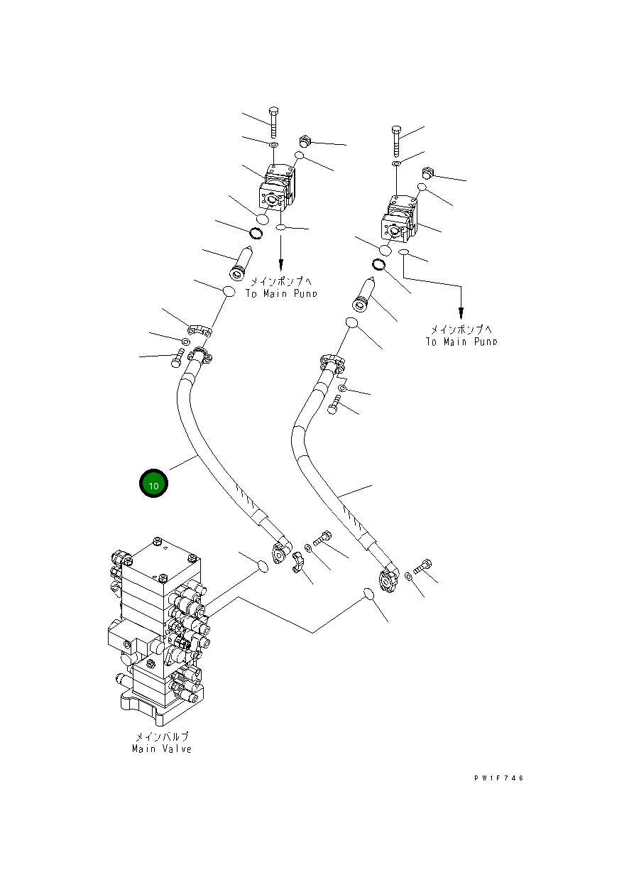 Шланг 900MM 21K-62-71150 Komatsu