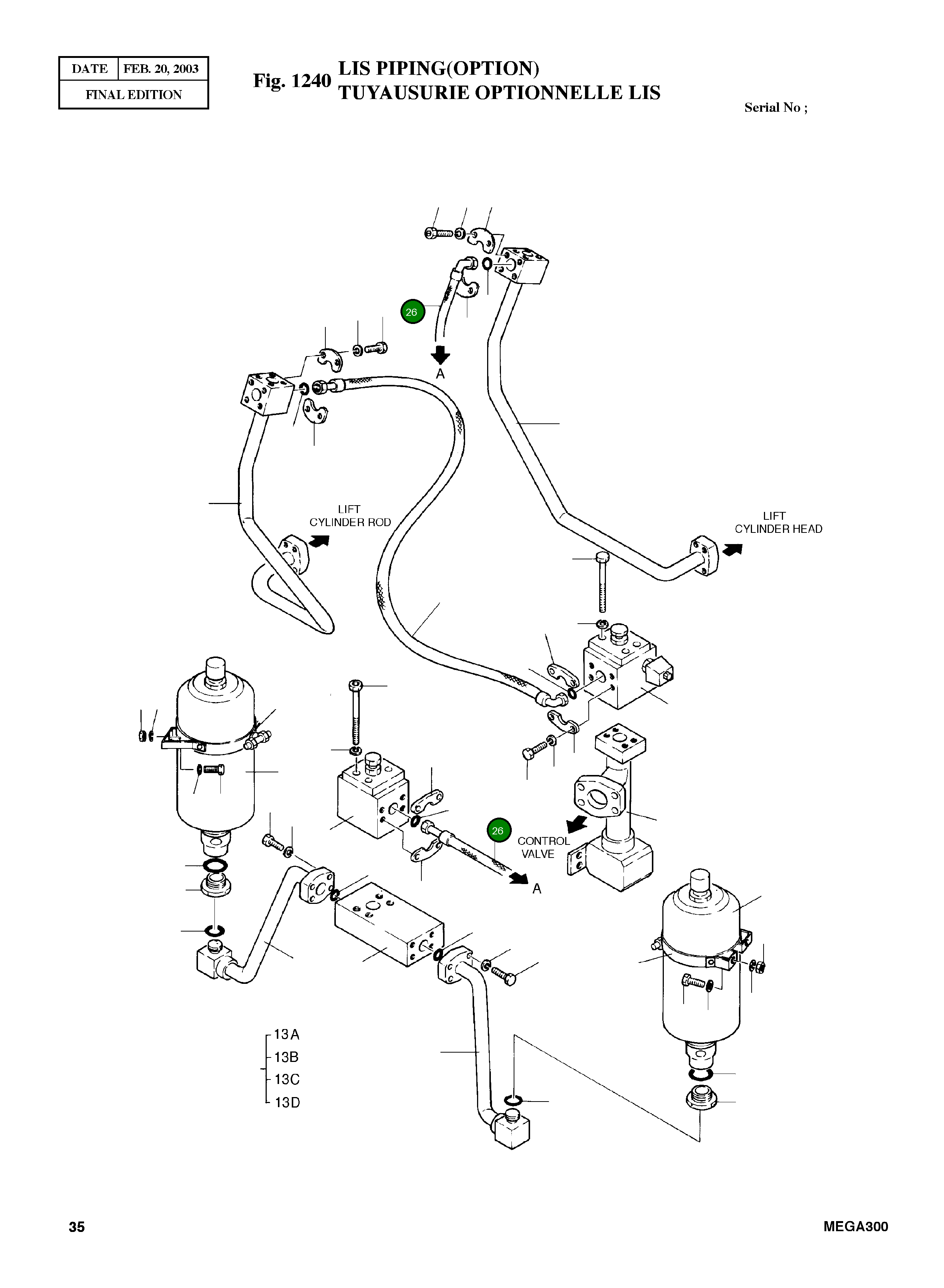 Шланг 3/4"STD-1"STDXL420 2184-1082D65 Komatsu