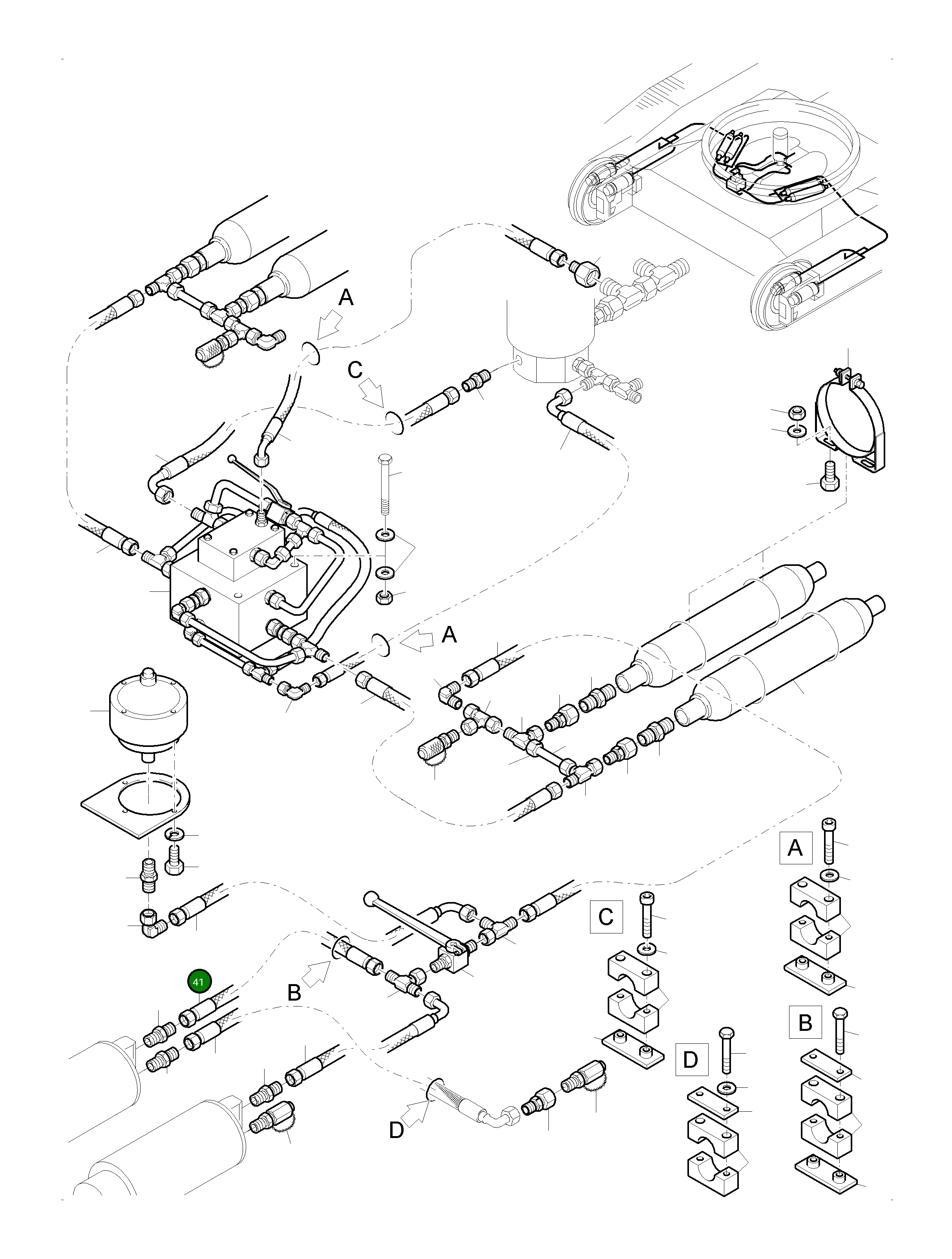 Шланг в сборе DN 16x1200 518 470 98 Komatsu