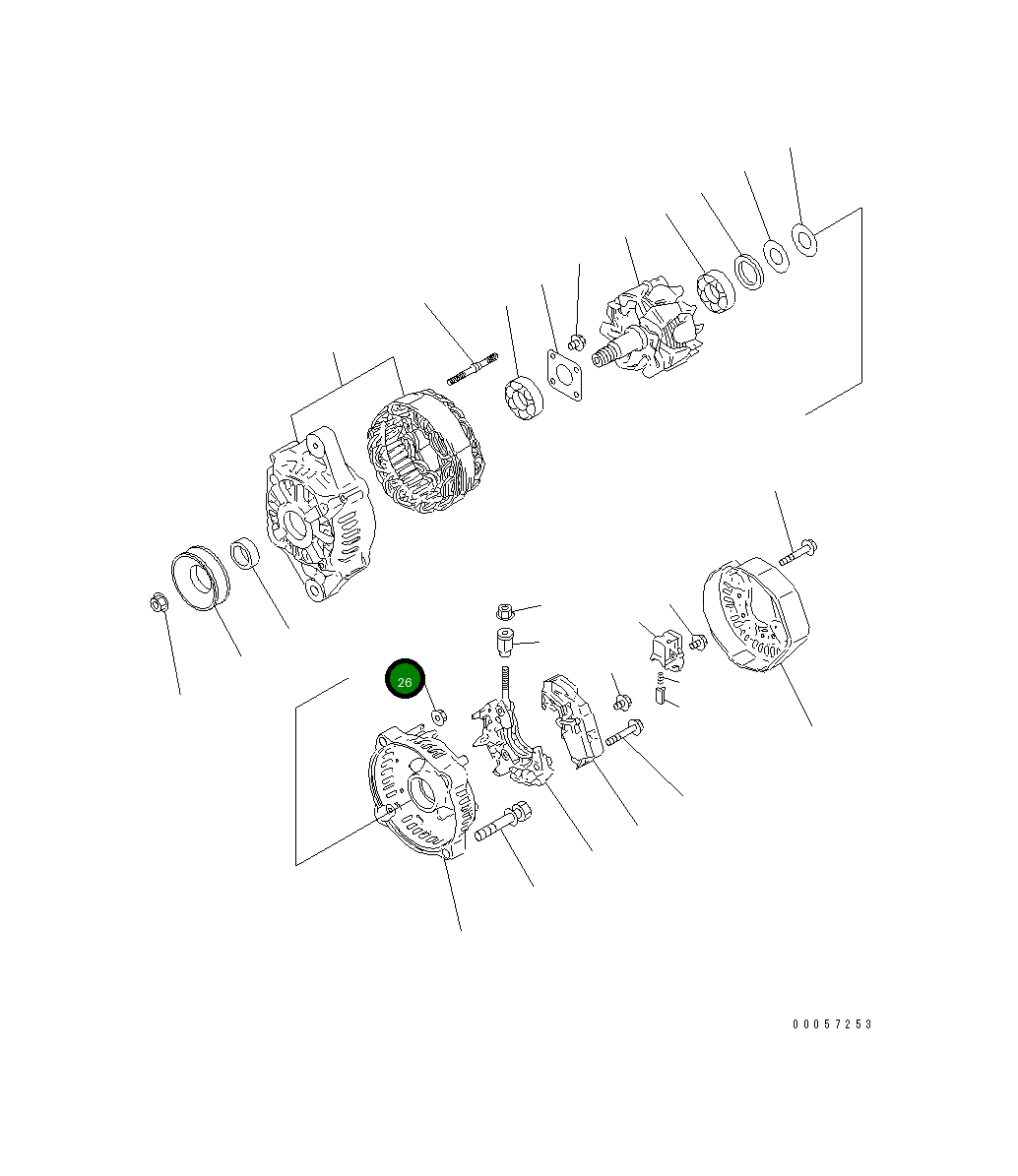 Гайка YM119620-79350 Komatsu