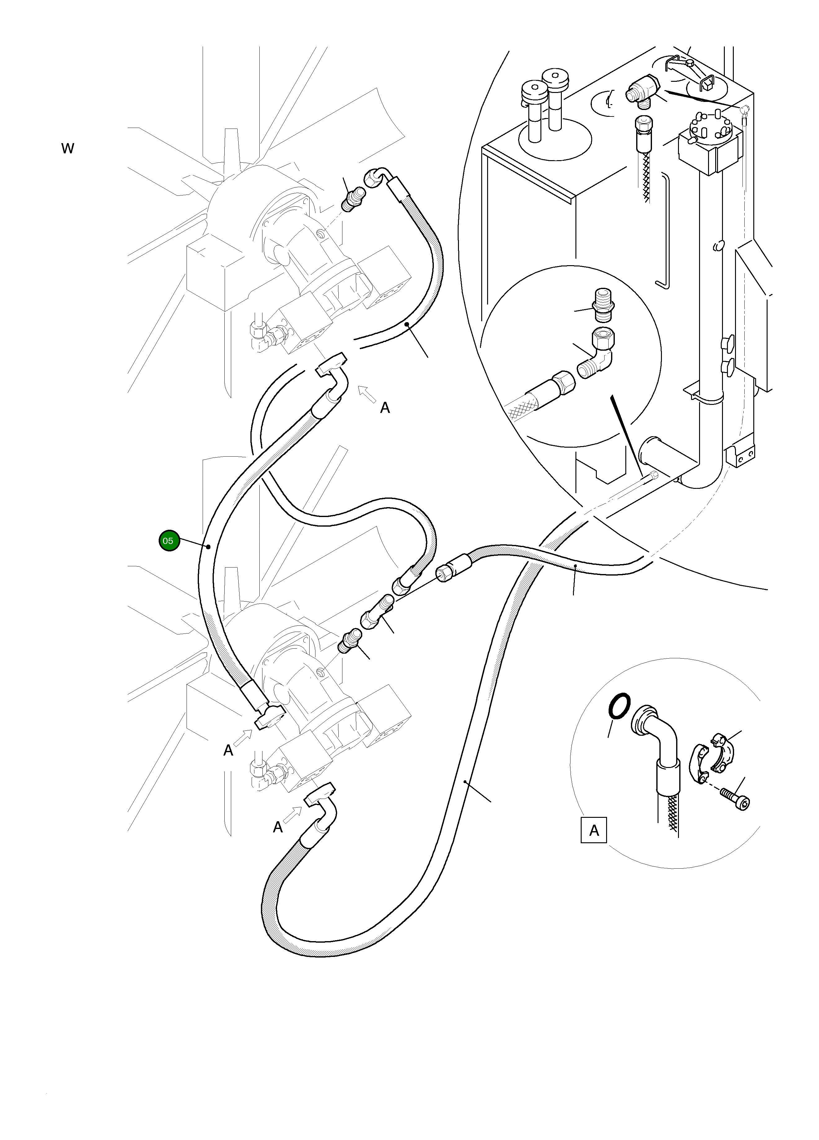 Шланг в сборе DN 25 x 1470 647 881 40 Komatsu
