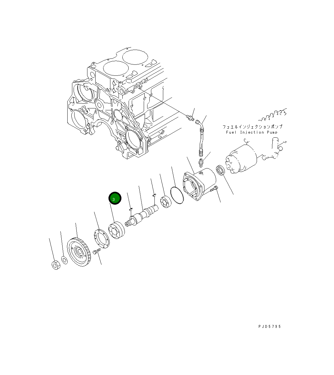 Шариковый подшипник 6152-71-3950 Komatsu