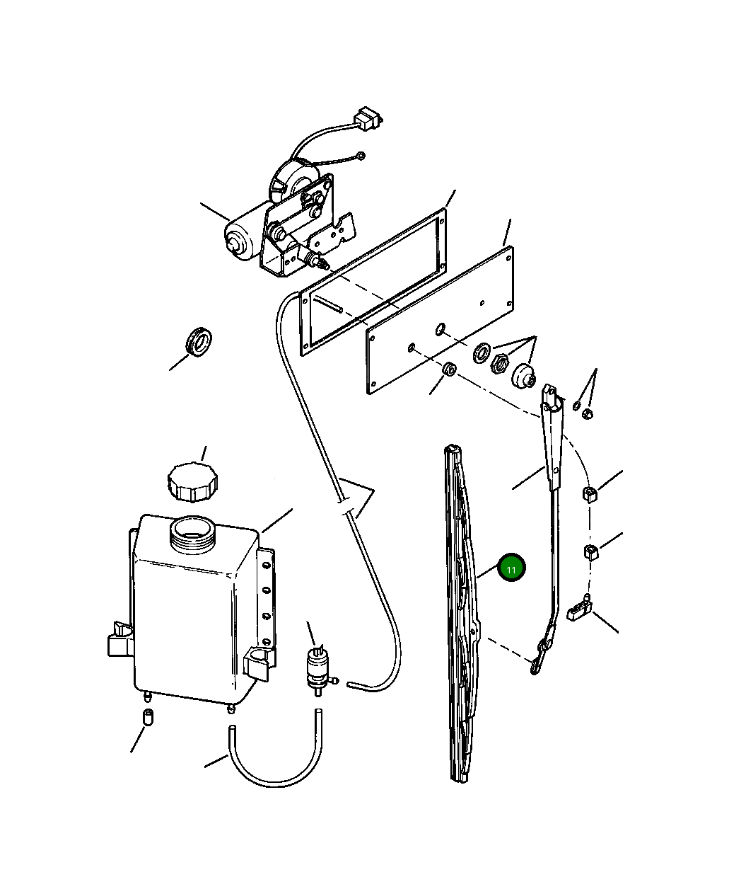 Щётка стеклоочистителя ветрового стекла 1301 988 H1 Komatsu