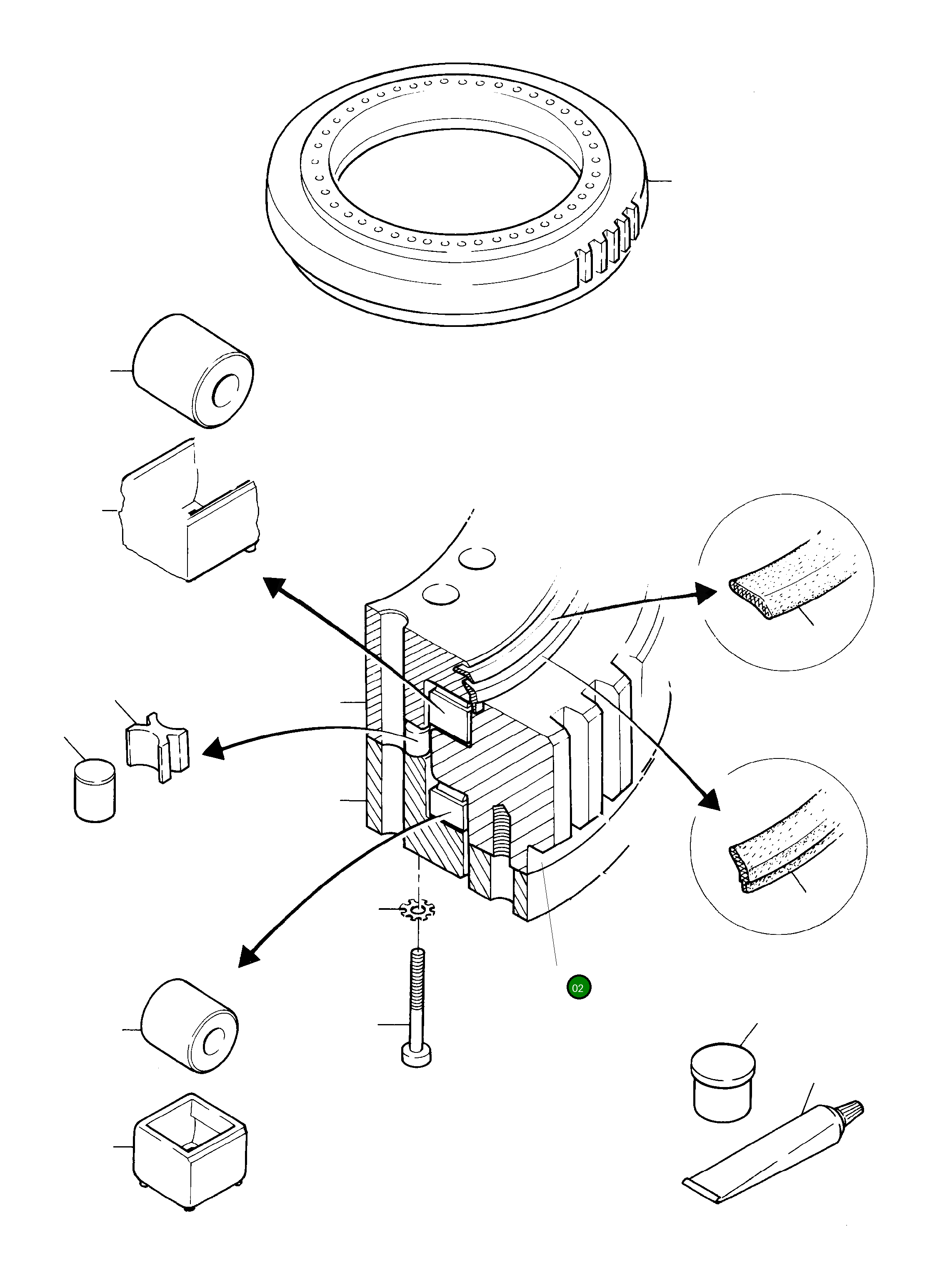 Обойма подшипника в сборе (не обслуживается в полевых условиях) 792 753 73 Komatsu