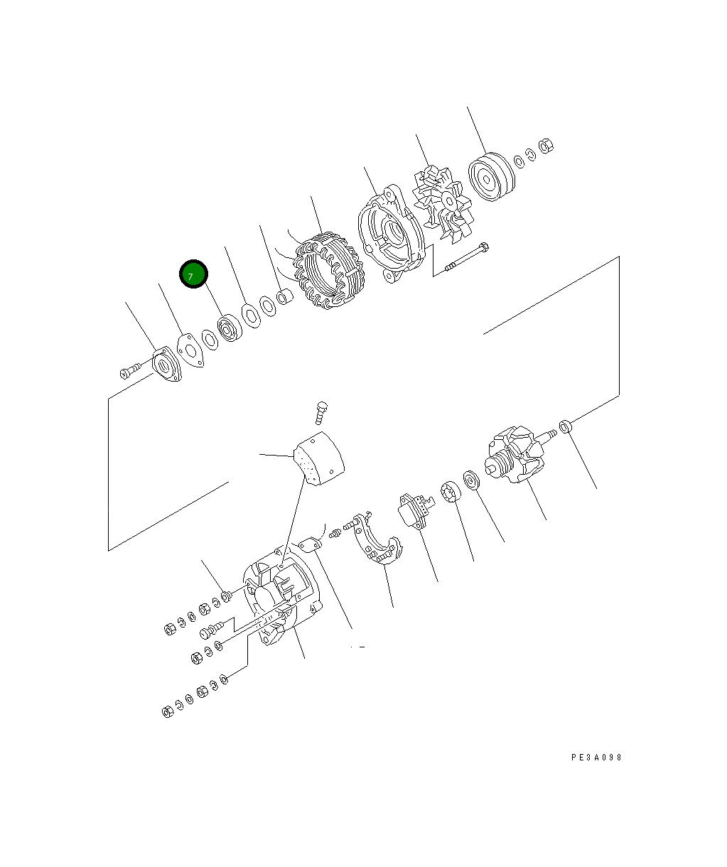 Передний шариковый подшипник KD1-0452-63027 Komatsu