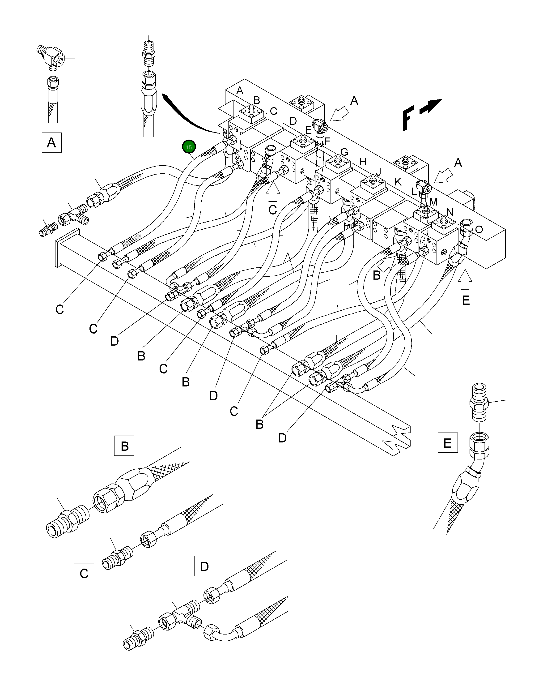 Шланг в сборе DN 20x1630 516 450 98 Komatsu