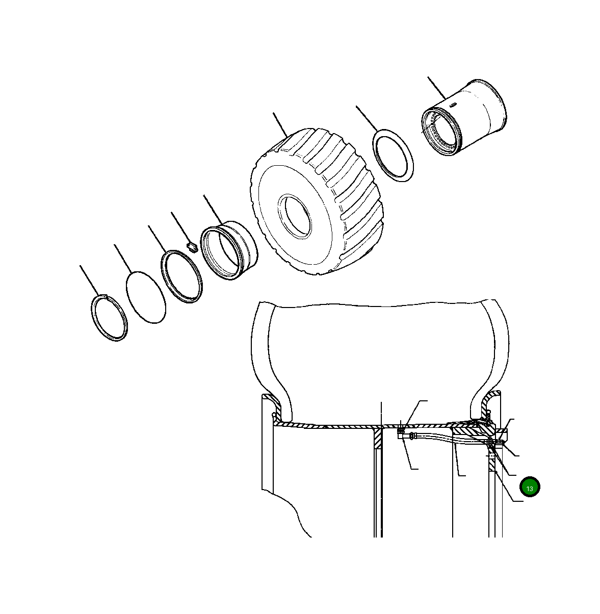 Контргайка тонкая PB 2 771 Komatsu