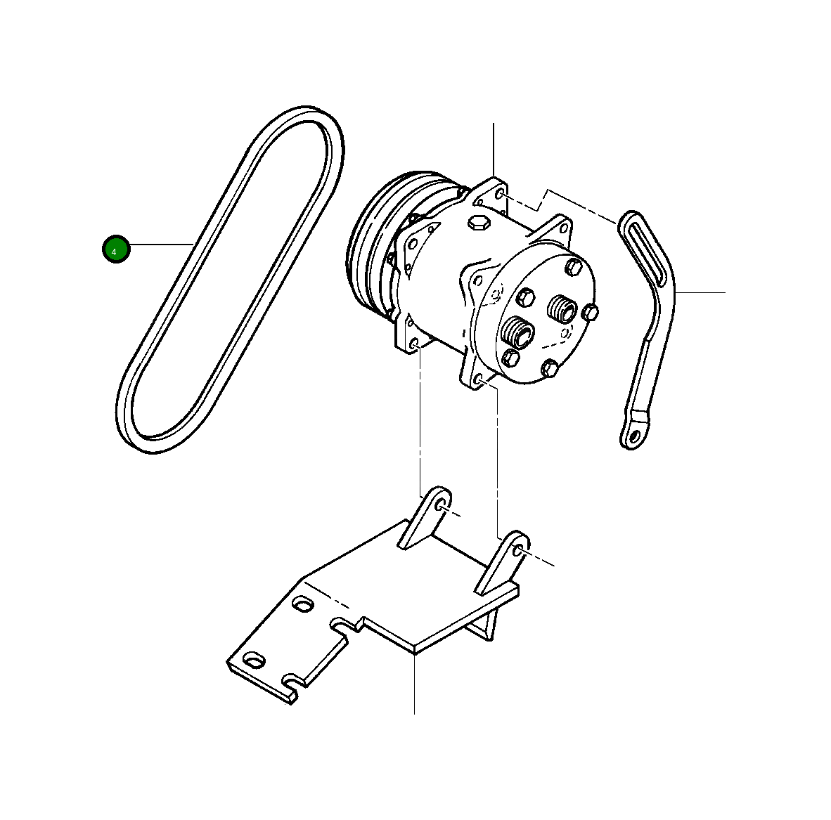 Ремень привода компрессора 417-963-A370 Komatsu