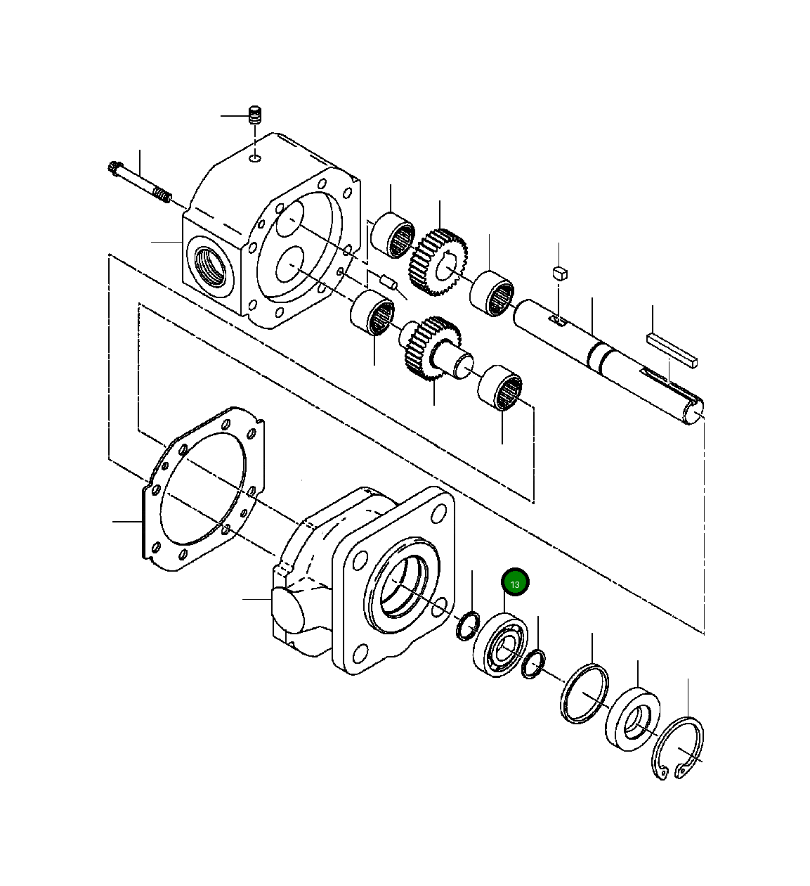 Шариковый подшипник (Ø внутр. 0,5", Ø наруж. 1,12") 1433 240 H1 Komatsu