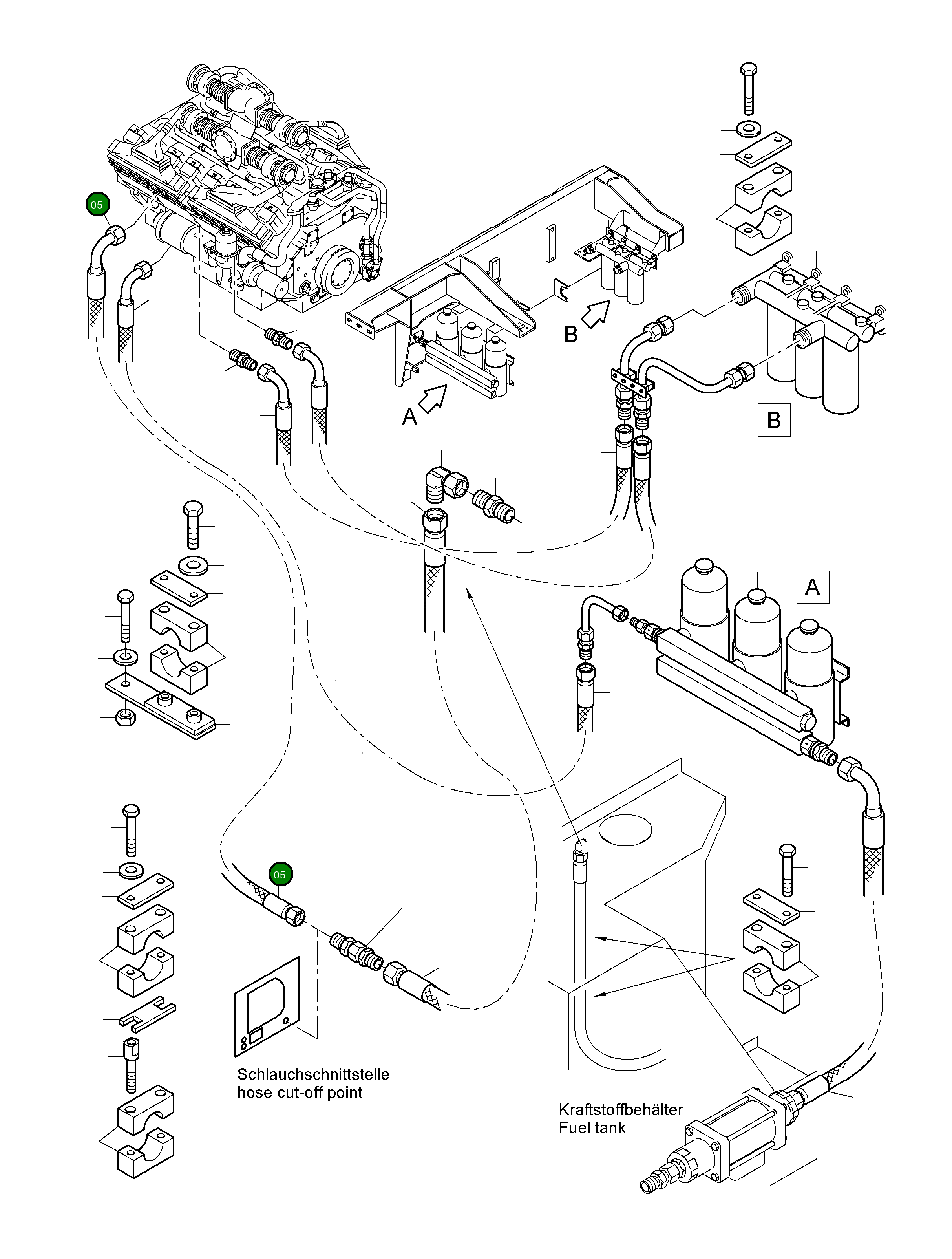 Шланг в сборе с огнезащитным покрытием, DN 20x4250 518 211 98 Komatsu