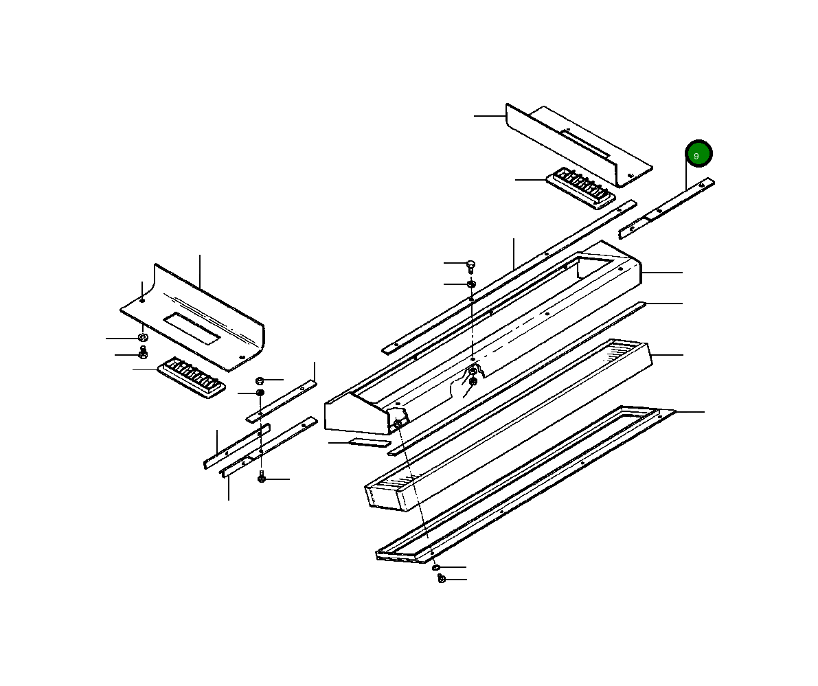 Левая верхняя штанга кабины 1433 850 H1 Komatsu