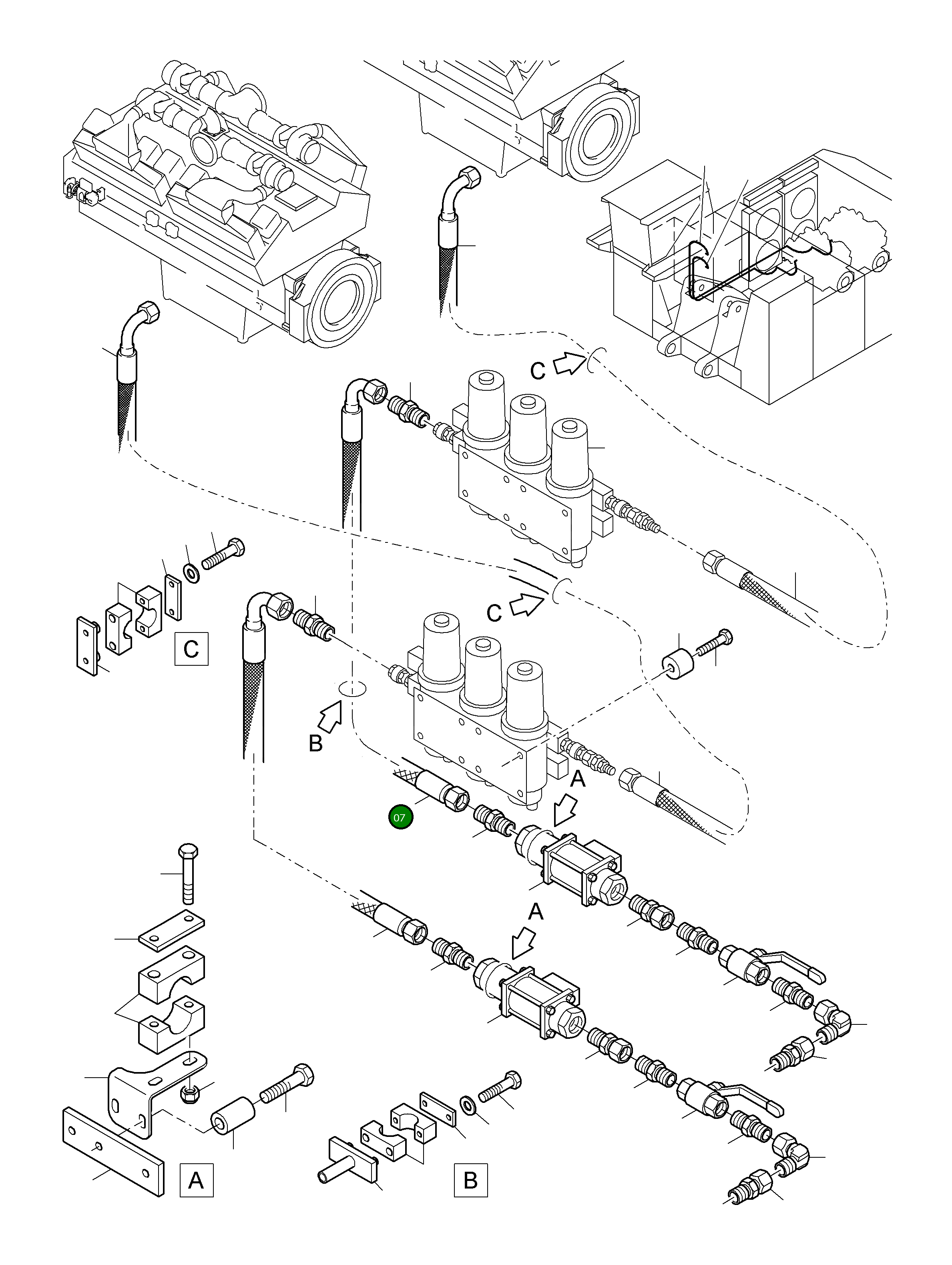 Шланг в сборе DN 25x1200 518 672 98 Komatsu
